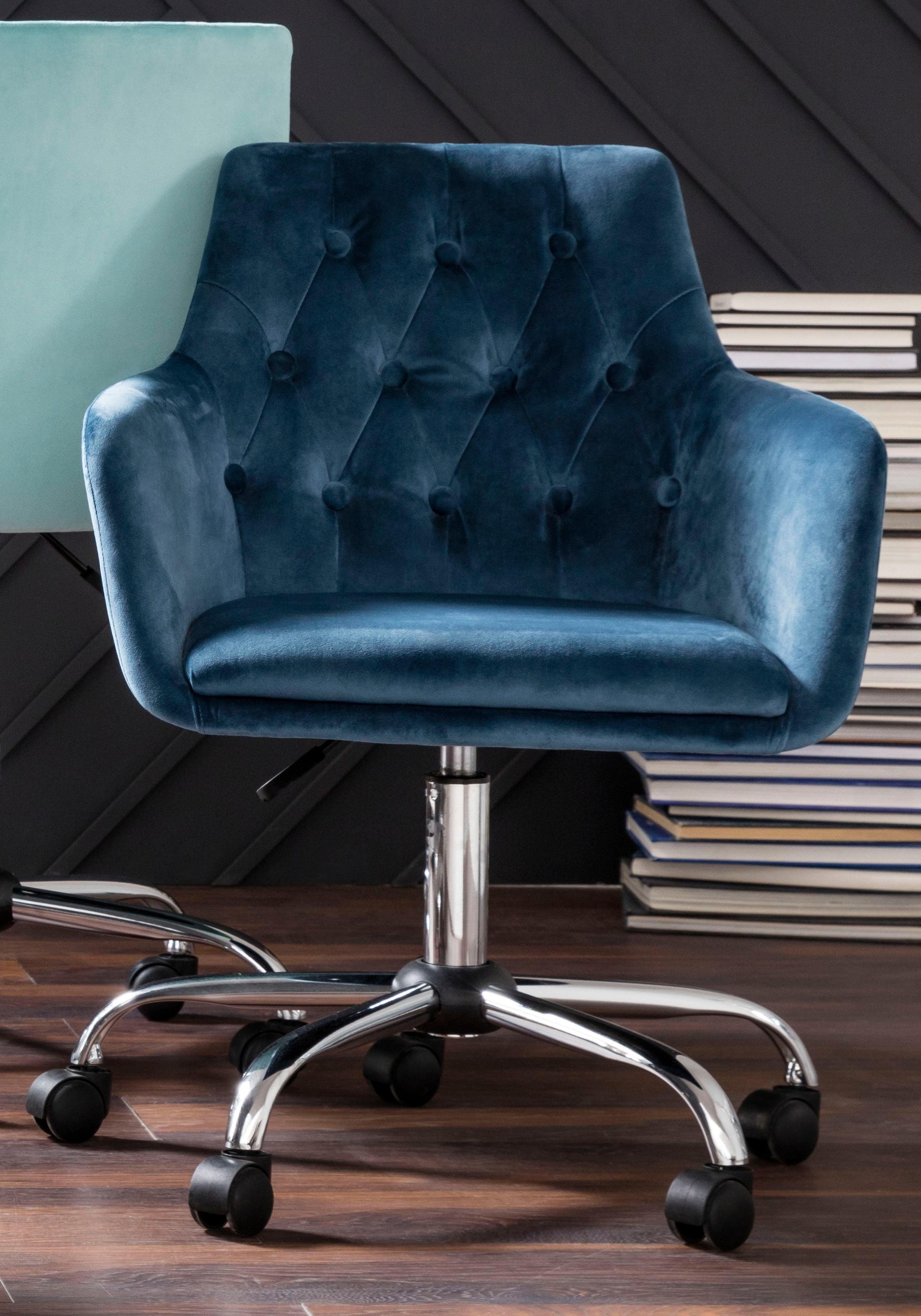 INOSIGN Bürostuhl eleganter »Perry«, Raten Samtstuhl, kaufen auf gepolstert Samtstoff