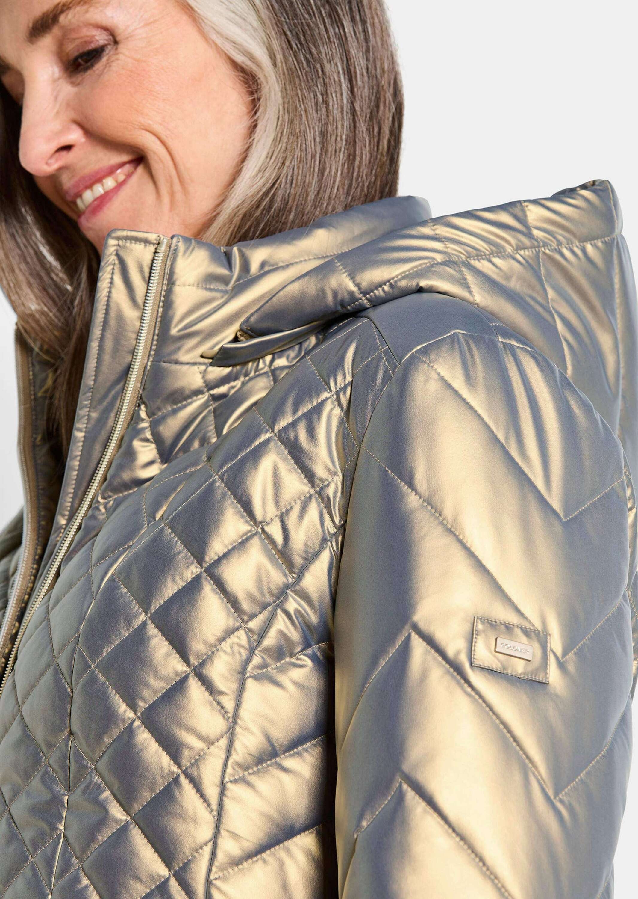GOLDNER Steppjacke »Kurzgröße Steppjacke im Metallic-Look«