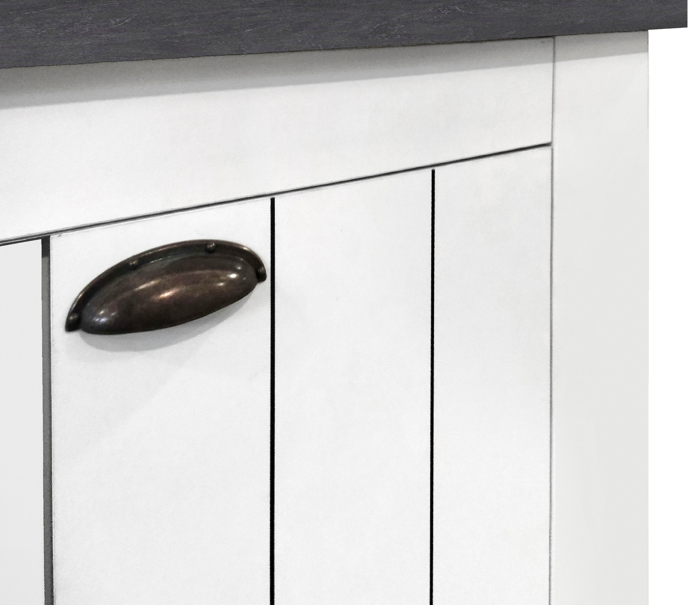 INOSIGN Schuhschrank »FIGO, Made in Italy – Schuhkommode,Schuhregal für ca. 60 Paar Schuhe«, (1 St.), 6-Türig, Siebdruck-dekorative Fräsungen, 20 Fächer, Höhe: 60 cm