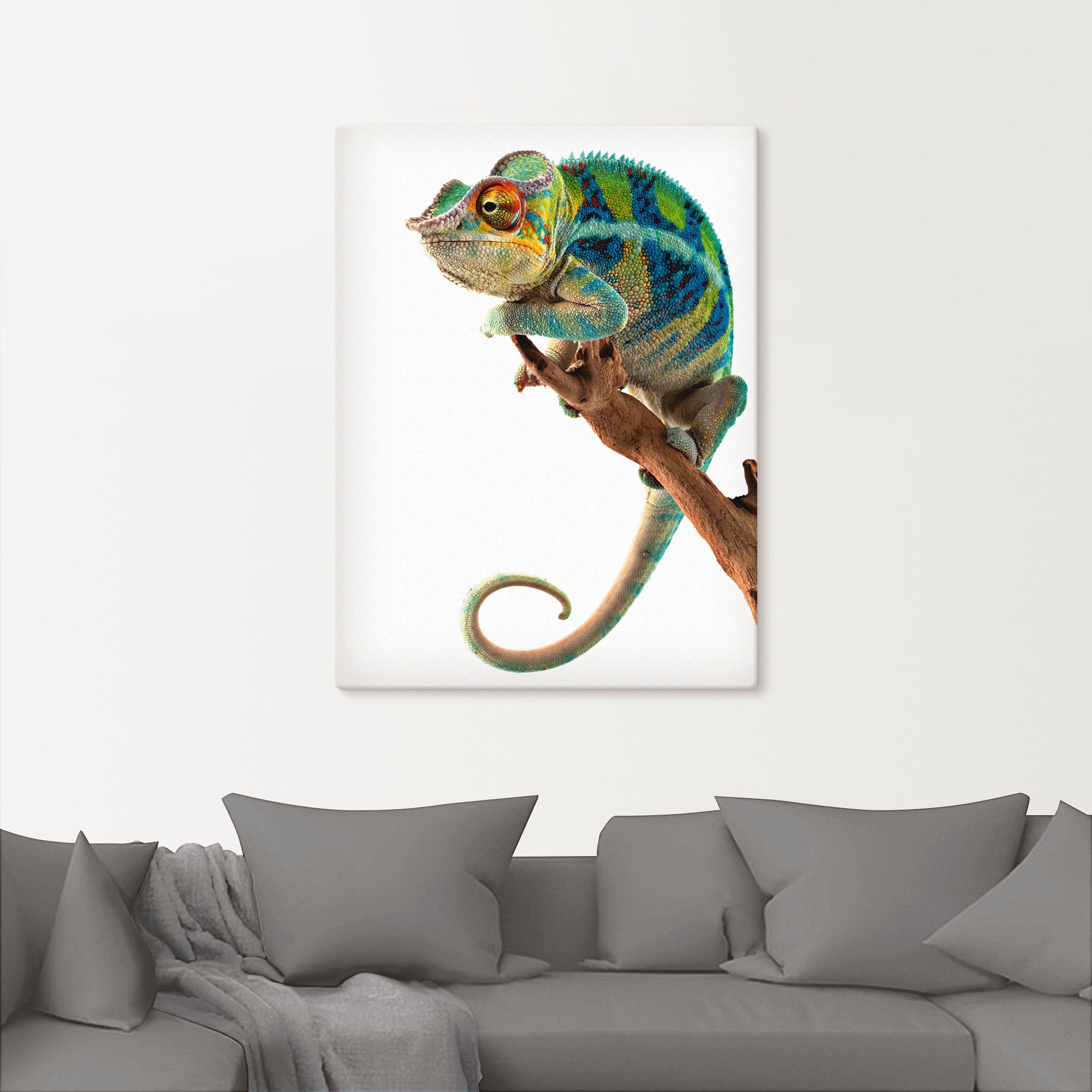 Artland Wandbild »Ambanja Panther Chamäleon« Reptilien 1 Stk. tlg. auf Holzrahmen gespannt