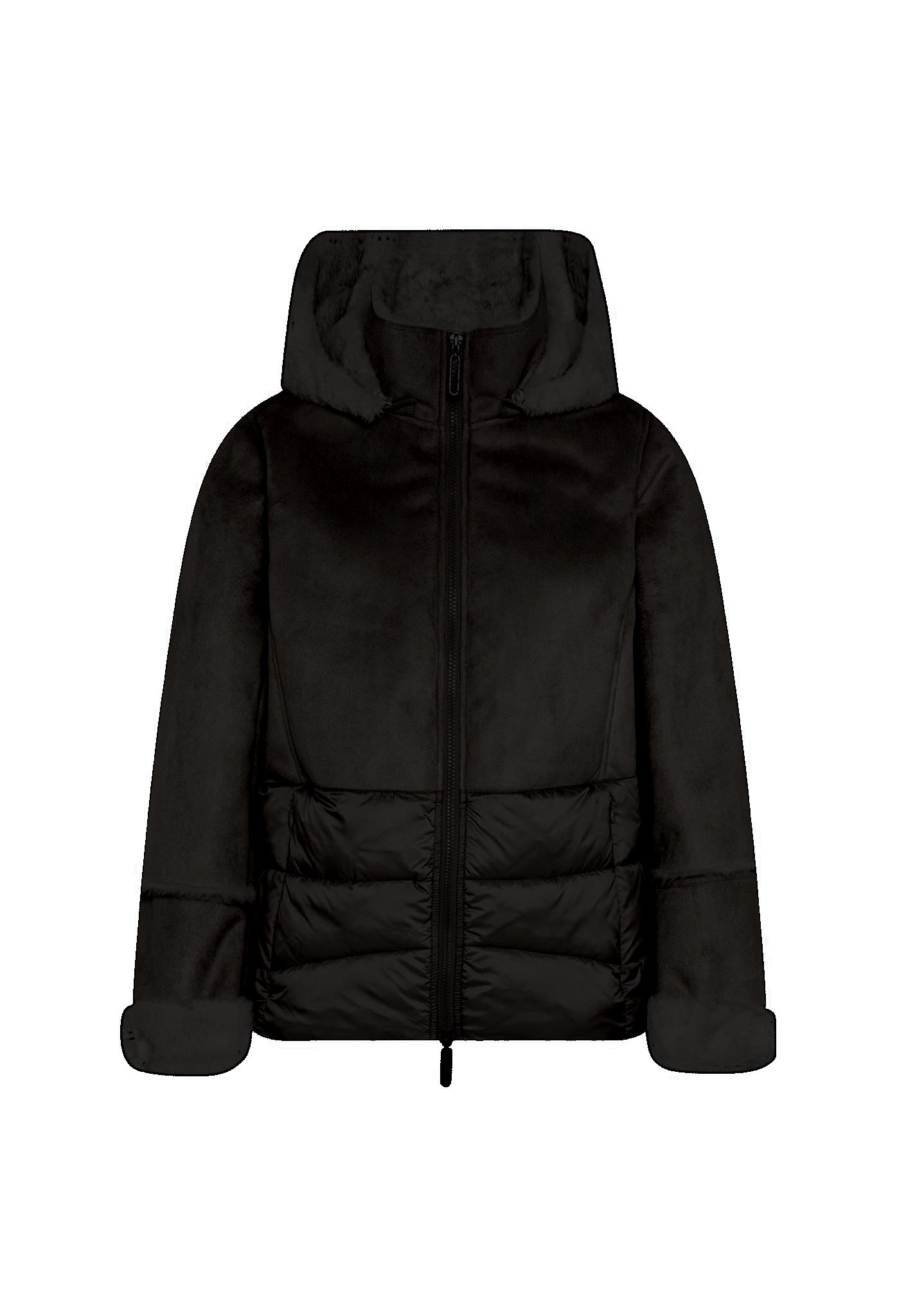 MANISA Kurzjacke, mit Kapuze, mit Teddyfell-Kapuze