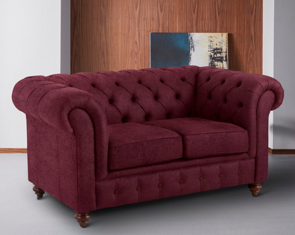 Home affaire Chesterfield-Sofa »Chesterfield 2-Sitzer  B/T/H: 150/89/74 cm« mit hochwertiger Knopfheftung , auch in Leder