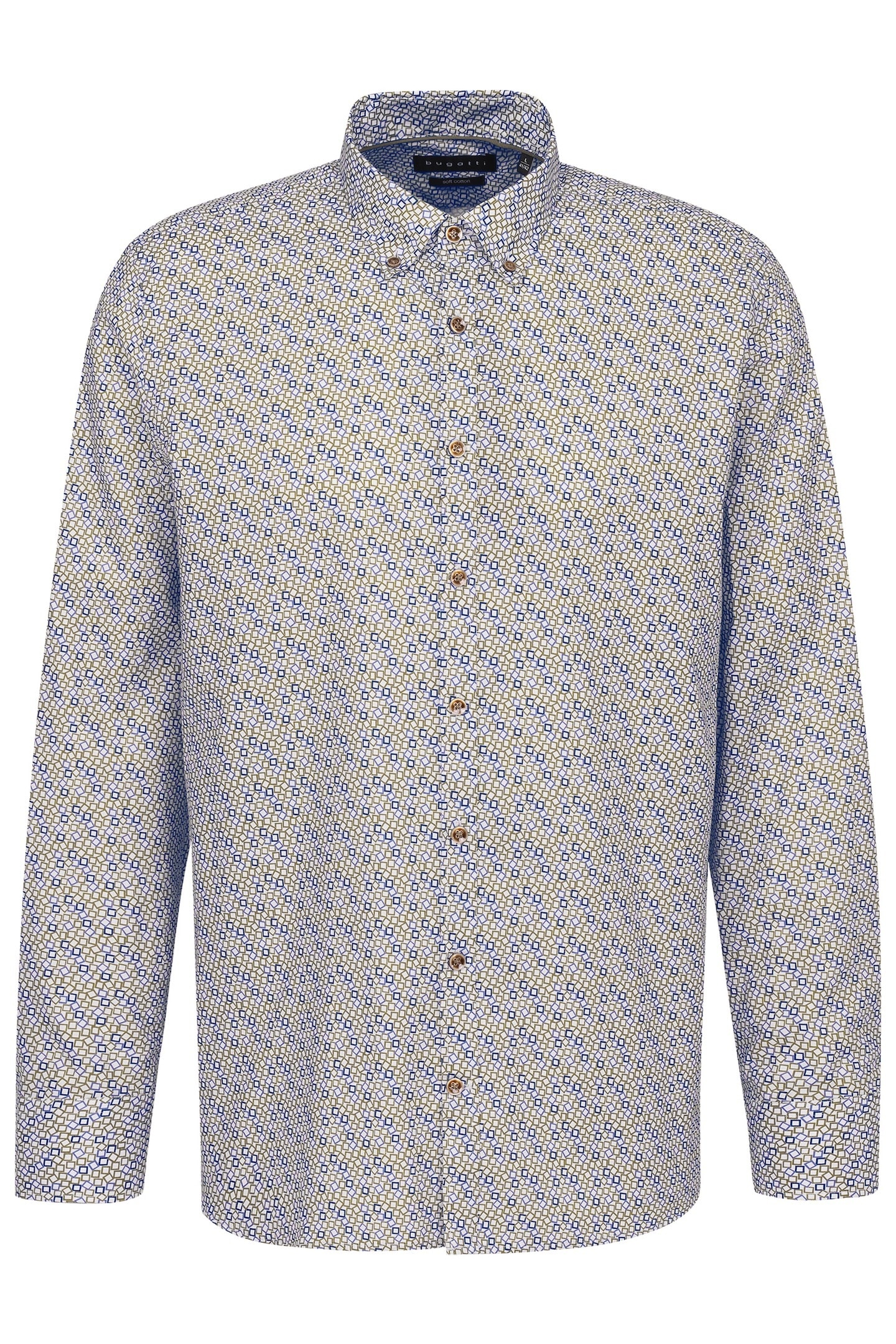 bugatti Langarmhemd mit Button-Down-Kragen