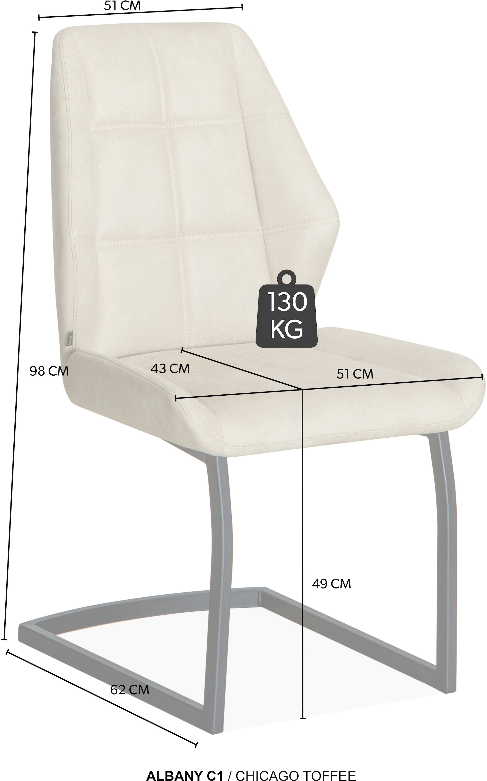 OMG Design Esszimmerstuhl »Albany« (Set) 1 Stk.Esszimmerstuhl, pflegeleichter Bezug