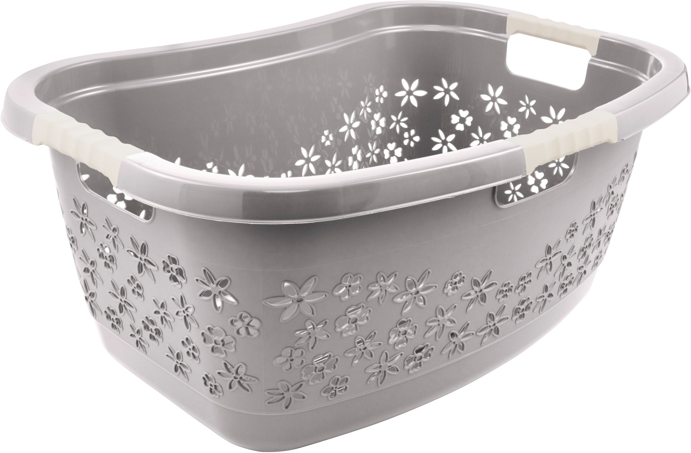 keeeper Wäschekorb »lasse, 2er Set, Korb mit Softgriffen, 65 x 45 x 28 cm, 50 l« ergonomische Form, komfortable Softgriffe, Hüftstütze