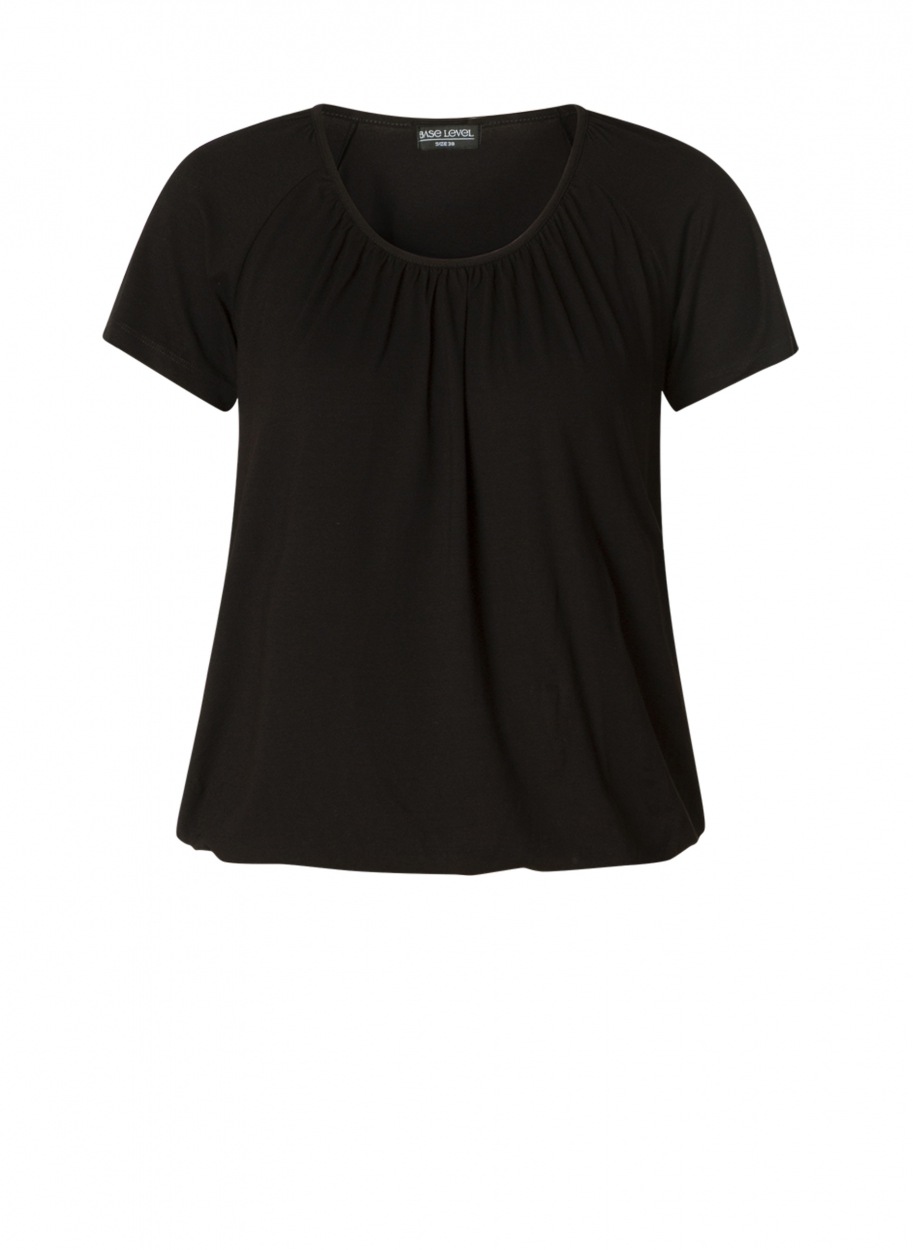 Base Level Curvy Ballonshirt »Yoni« mit gerafftem Rundhalsausschnitt