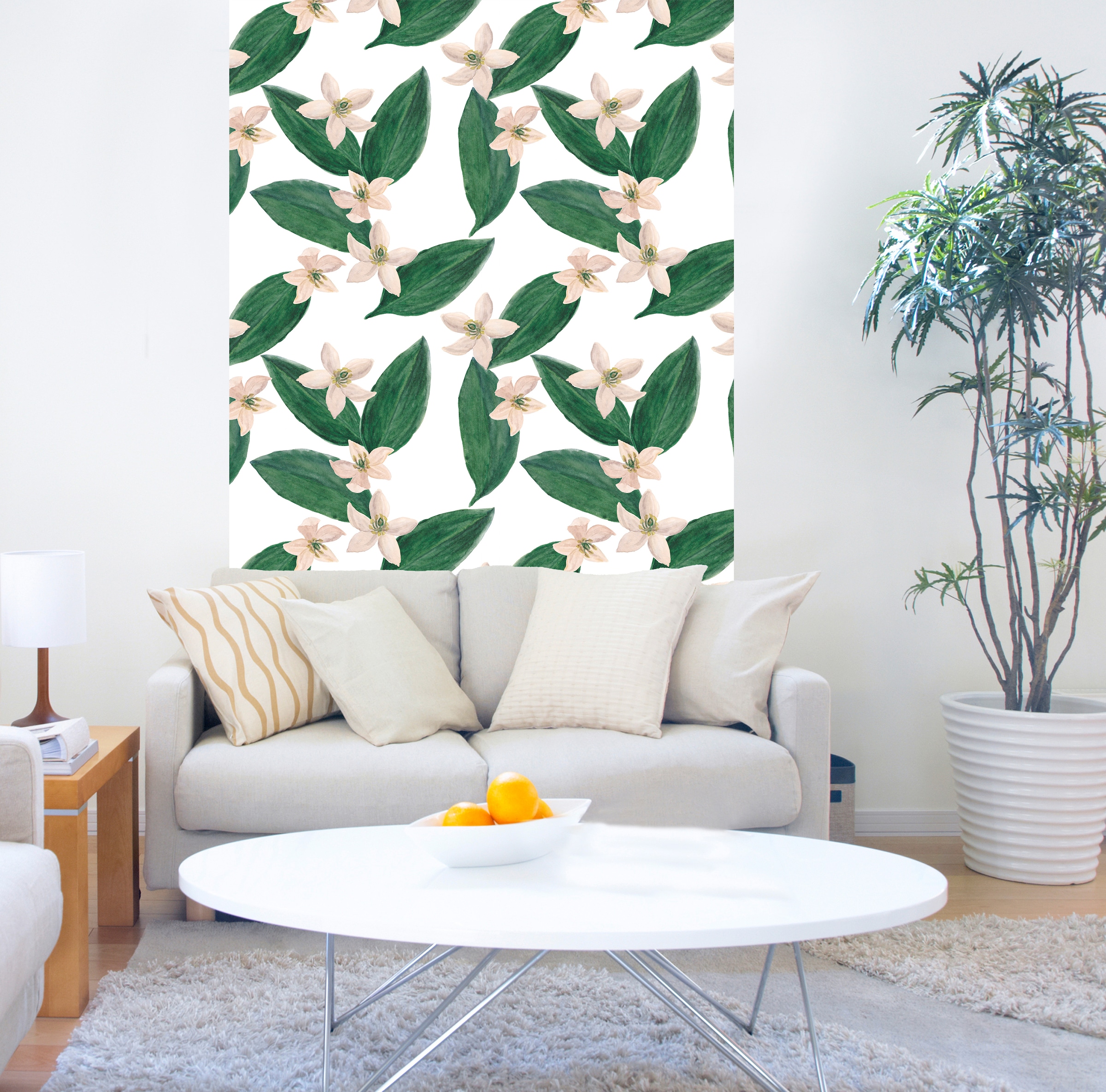 queence Vinyltapete »Moif«, bedruckt-Motiv-botanisch-floral-gemustert-natürlich, 90x250cm, selbstklebend, kinderleichte Anbringung, Sticker