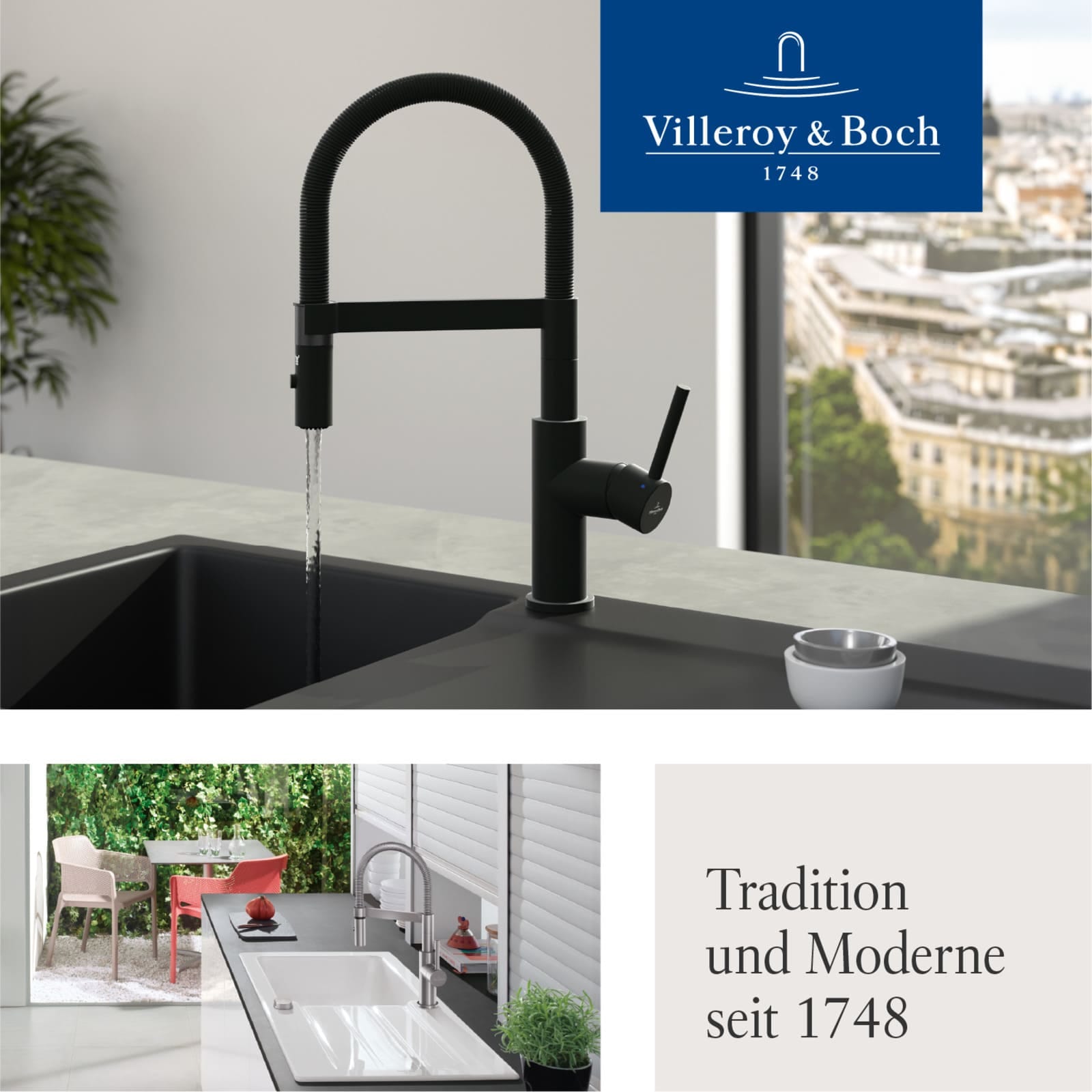 Villeroy & Boch Küchenarmatur »Küchenarmatur Steel Expert Compact 14,3 cm schwarz« 1 Stk. tlg.