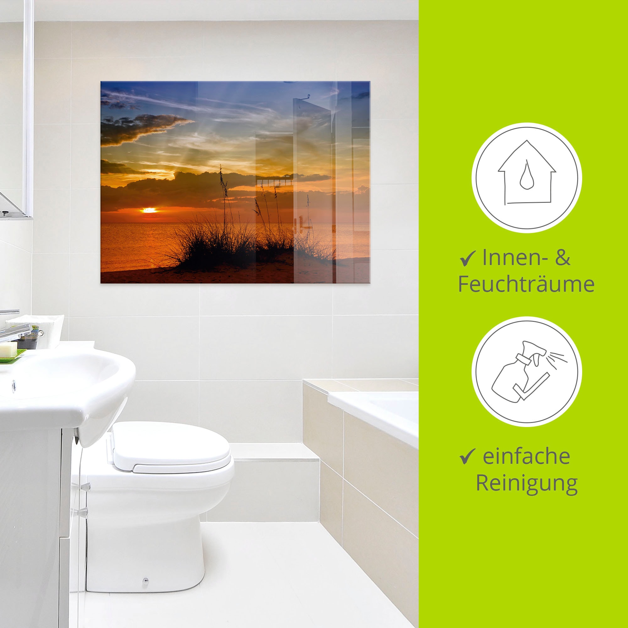 Artland Glasbild »Herrlicher Sonnenuntergang« Sonnenaufgang & -untergang 1 Stk. tlg. in verschiedenen Größen
