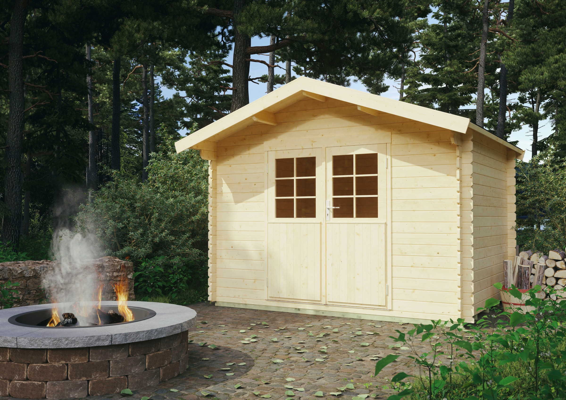 Kiehn-Holz Gartenhaus »Calviusberg«, aus naturbelassenem Fichtenholz