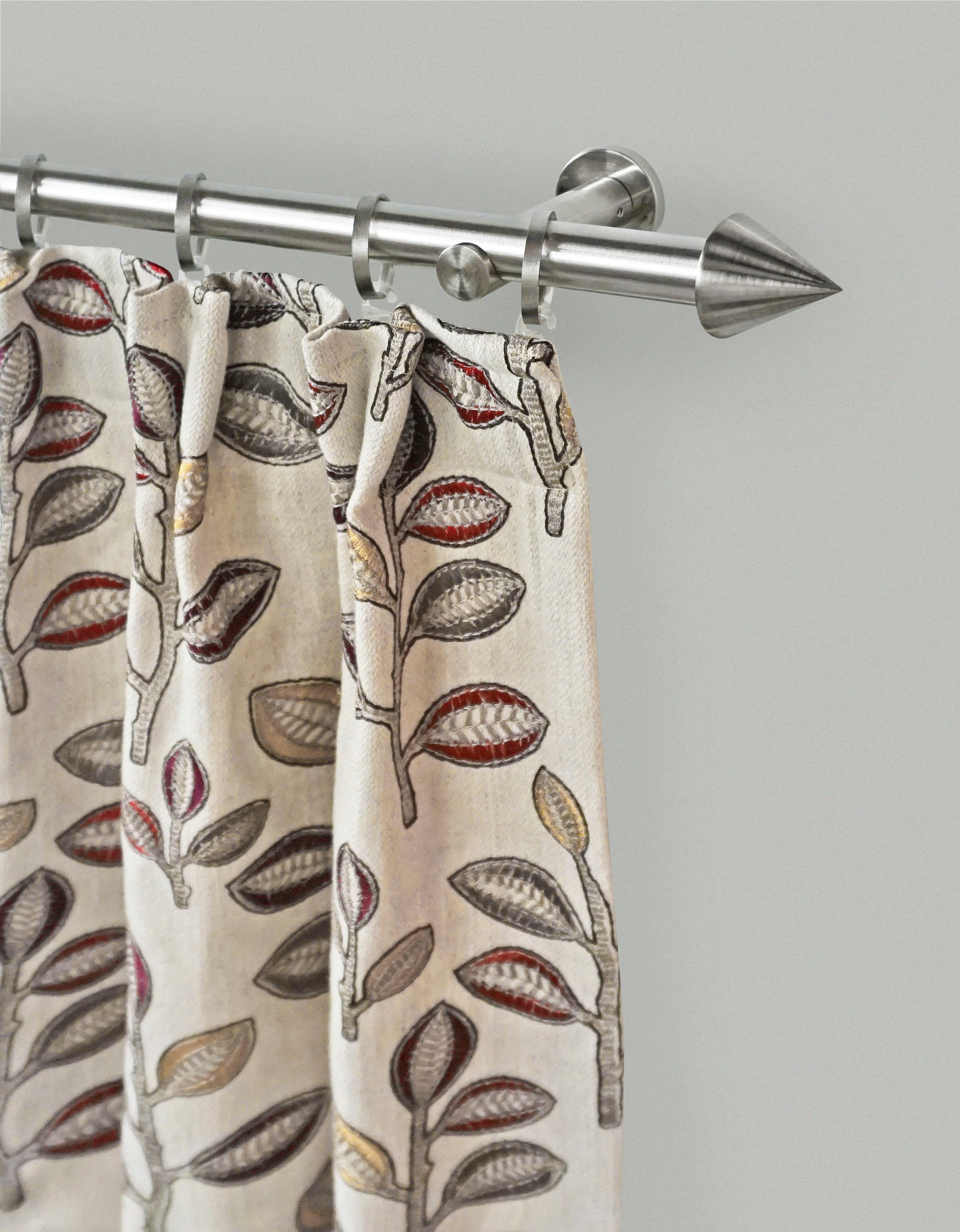 GARESA Gardinenstange »PALMA« Ø 20 mm 1 läufig-läufig Wunschmaßlänge Vorhanggarnitur, verlängerbar, Wandmontage, Edelstahl optik, mit Ringe