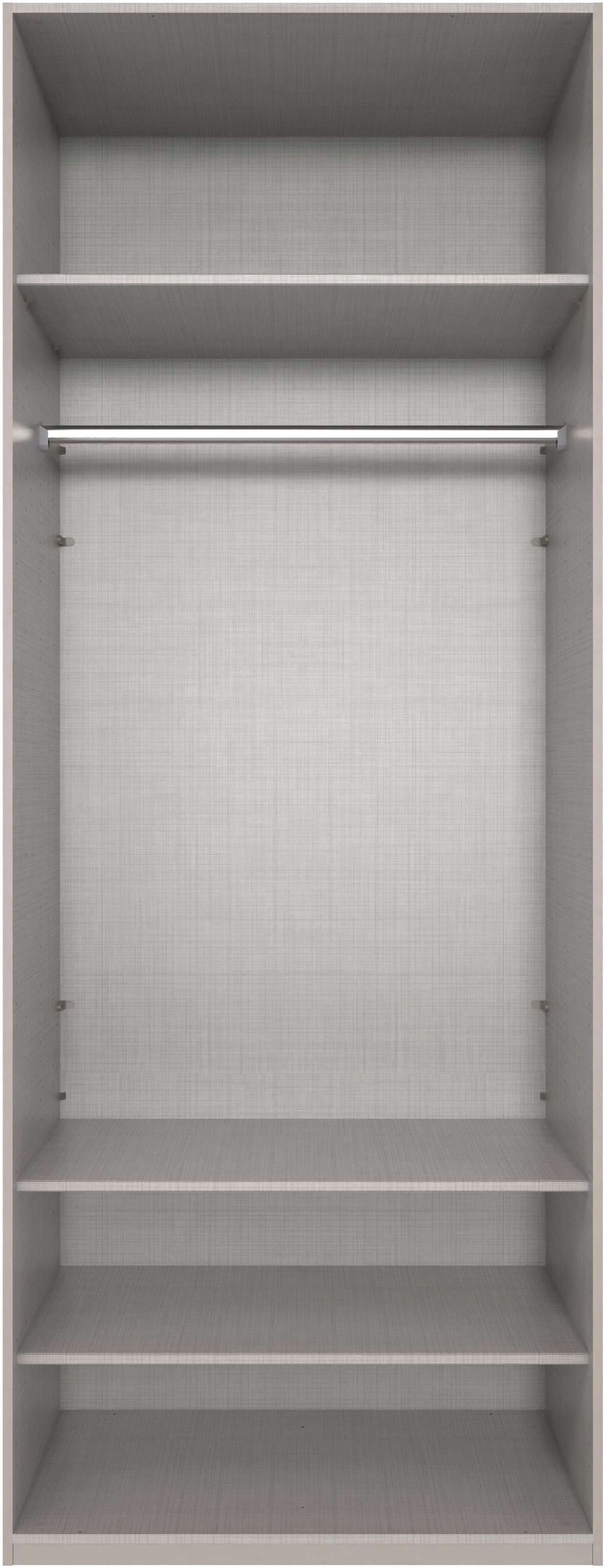 Wimex Kleiderschrank »Mugano,in 8 Breiten,3 Höhen,2 Tiefen, viele Farben, Made in Germany«, (in Basic oder Premium Ausstattung mit 2 weiteren Einlegeböden), mit langen oder kurzen Griffen aus Metall, mit oder ohne Spiegel