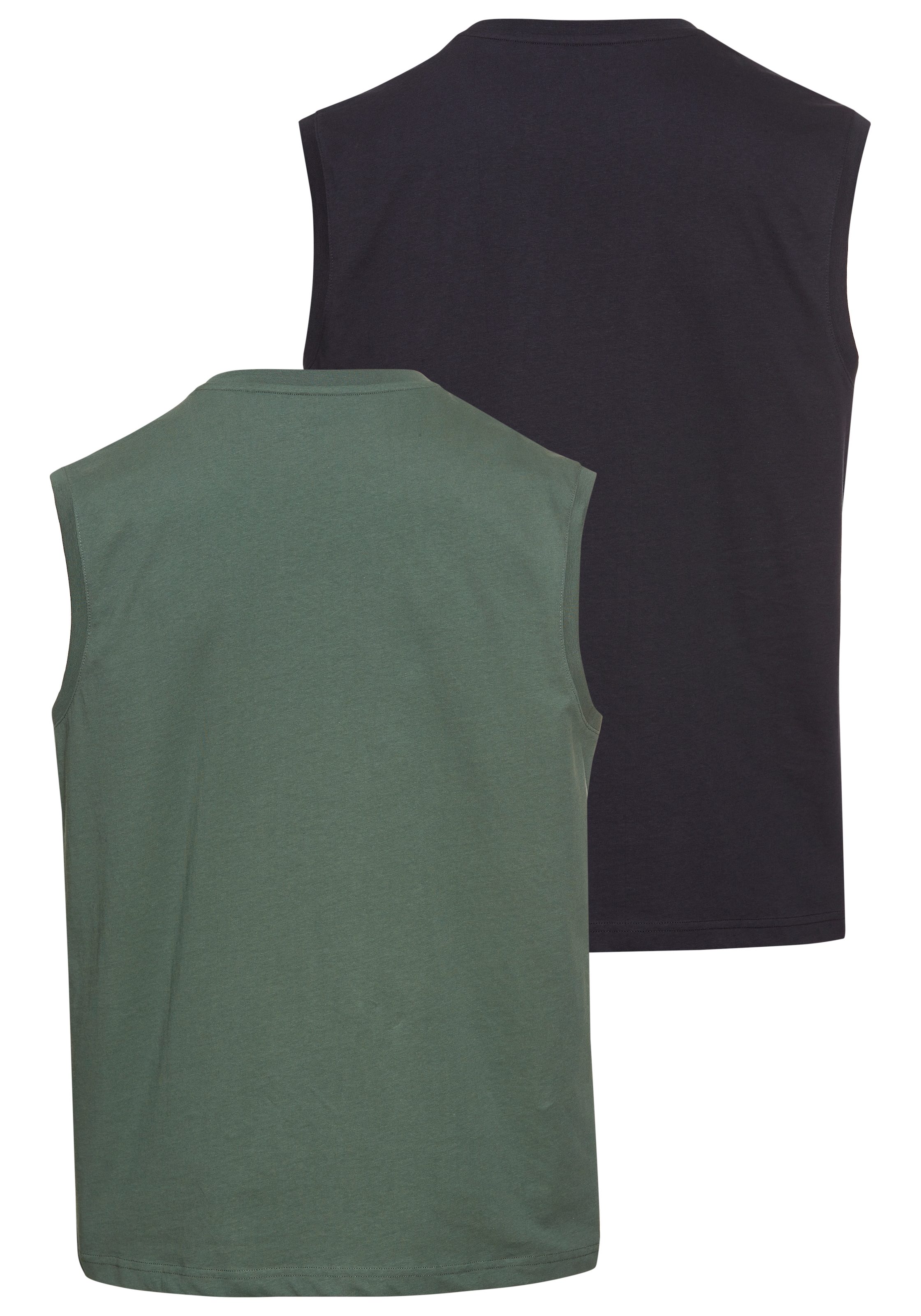 Man's World Muscleshirt, (2er-Pack), ärmellos, bedruckt, Rundhalsausschnitt, aus 100% Baumwolle