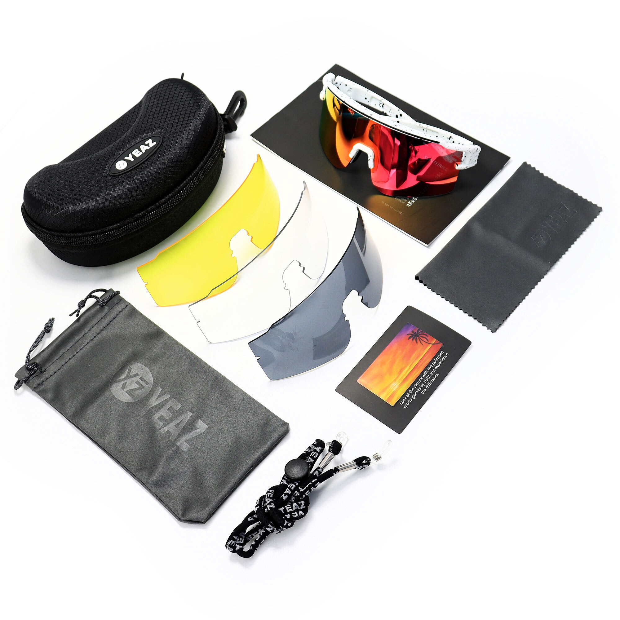 YEAZ Sportbrille »Sport-Sonnenbrille Weiß/Blau SUNTHRILL Set«