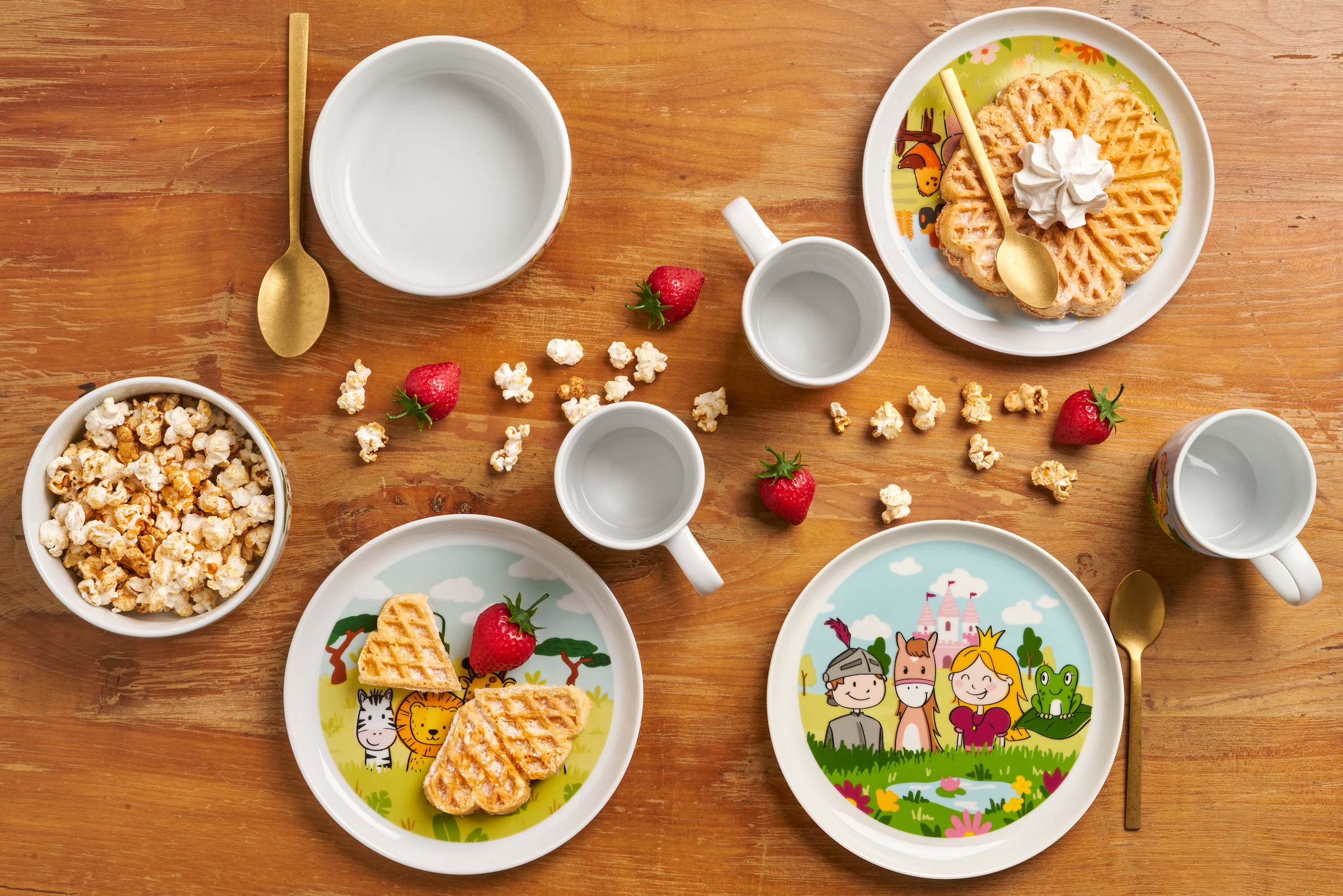 van Well Kindergeschirr-Set »Kinderset Prinzessin, 3-teilig, Geschirr-Set, Service« mit farbenfrohem Dekor, spülmaschinen- und mikrowellengeeignet