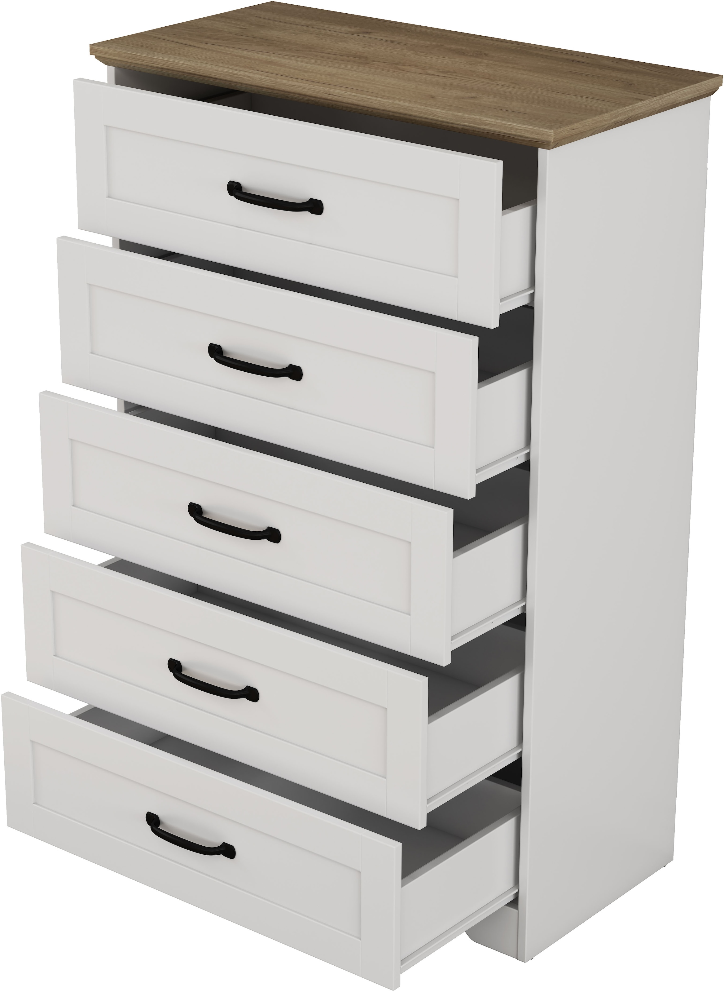 OTTO home Schubkastenkommode »Emmilia Sideboard im Landhaus Design« Kommode mit viel Stauraum im Schlafzimmer,  Schubladenschrank Sideboard Wäscheschrank Skandi Design