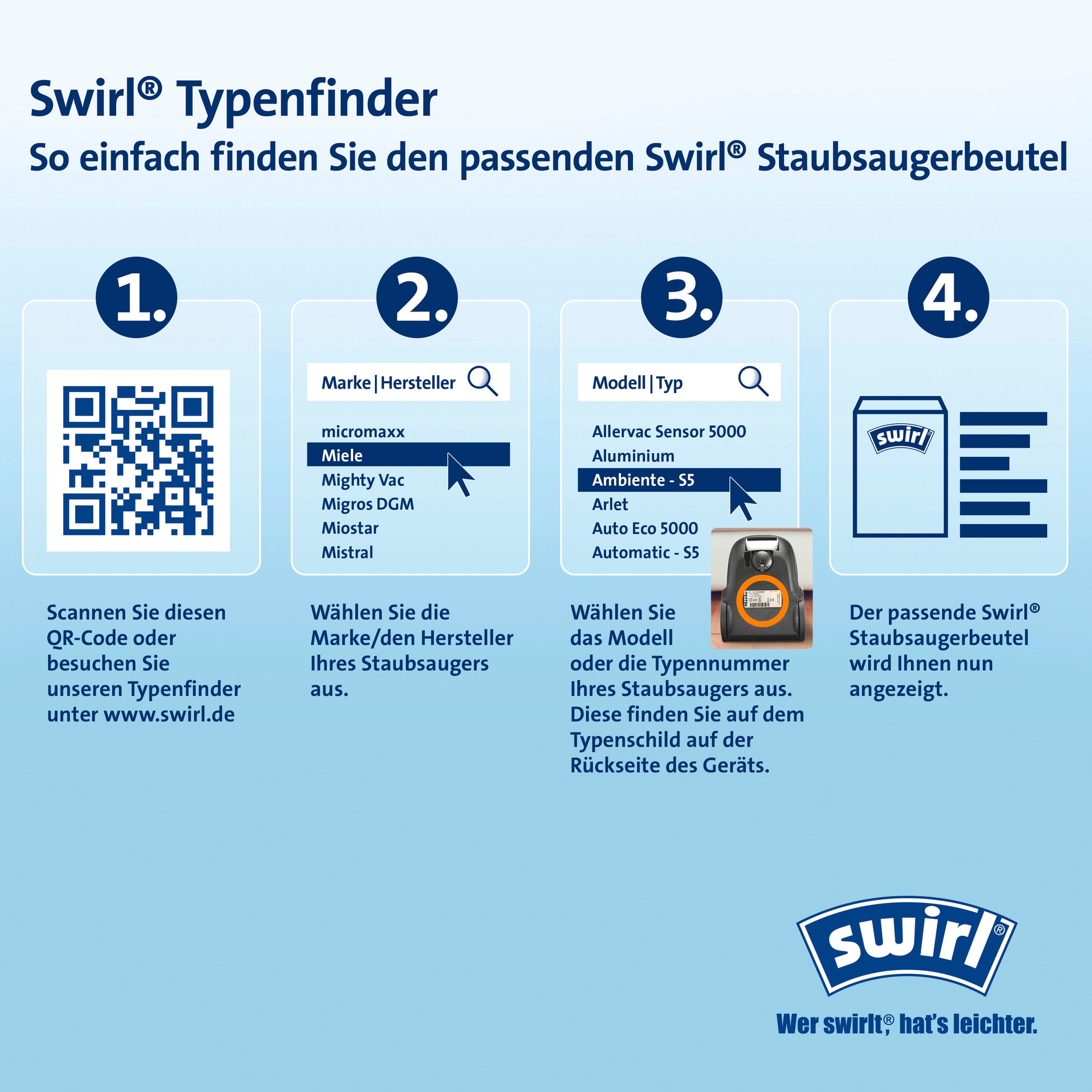 Swirl Staubsaugerbeutel »Swirl® S 67 EcoPor® XL Vorteilspack«, (Packung, 11 St.), für Siemens und Bosch