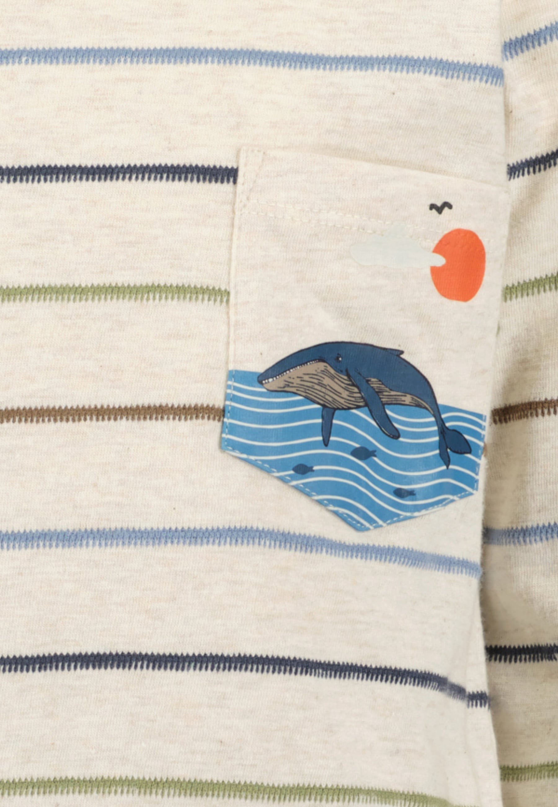 Blue Seven Langarmshirt im Ringellook mit aufgesetzter Brusttasche