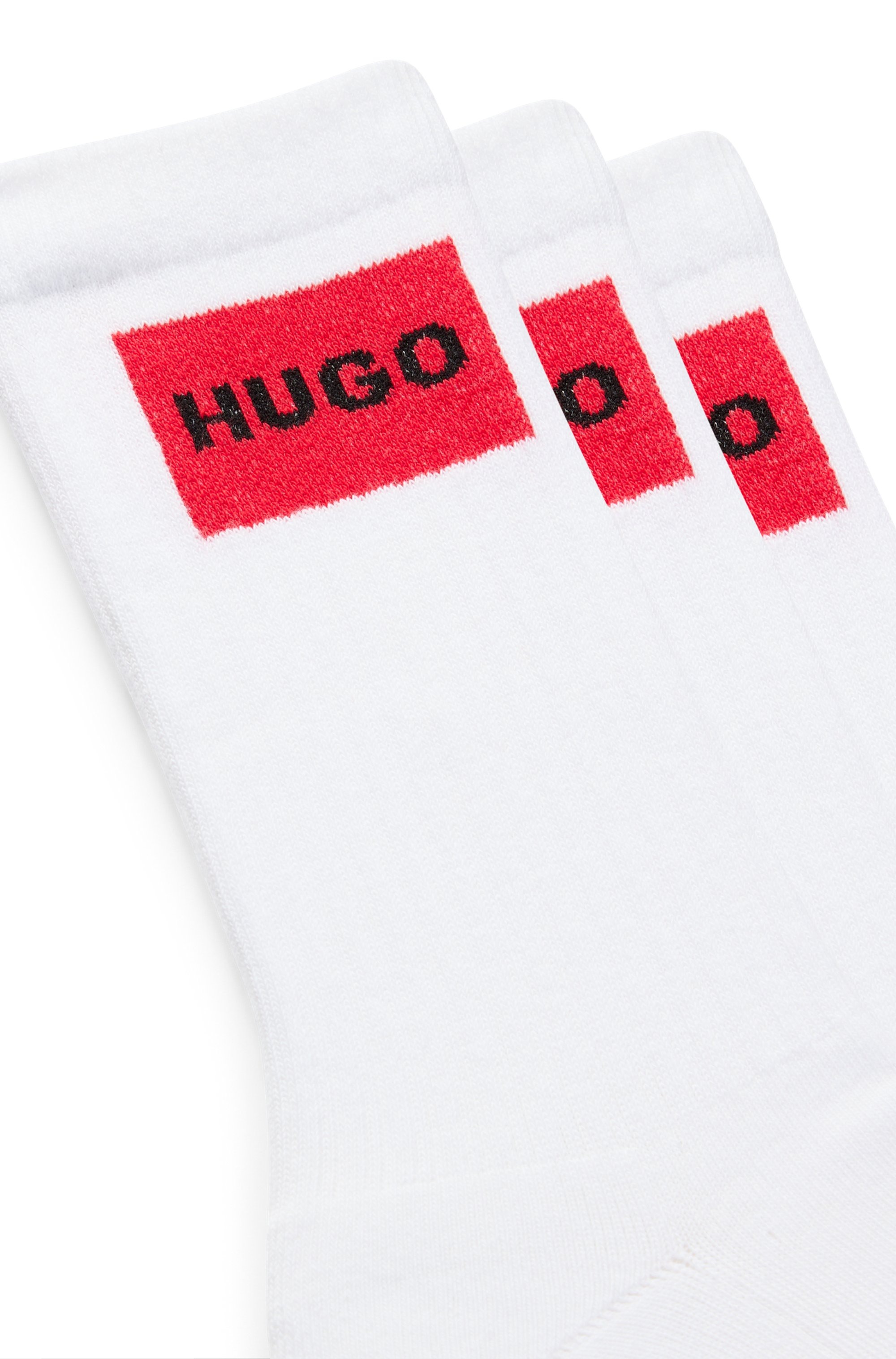 HUGO Underwear Freizeitsocken »3P QS RIB LABEL«, (Packung, 3 Paar, 3er), mit kontrastfarbenen HUGO Logo