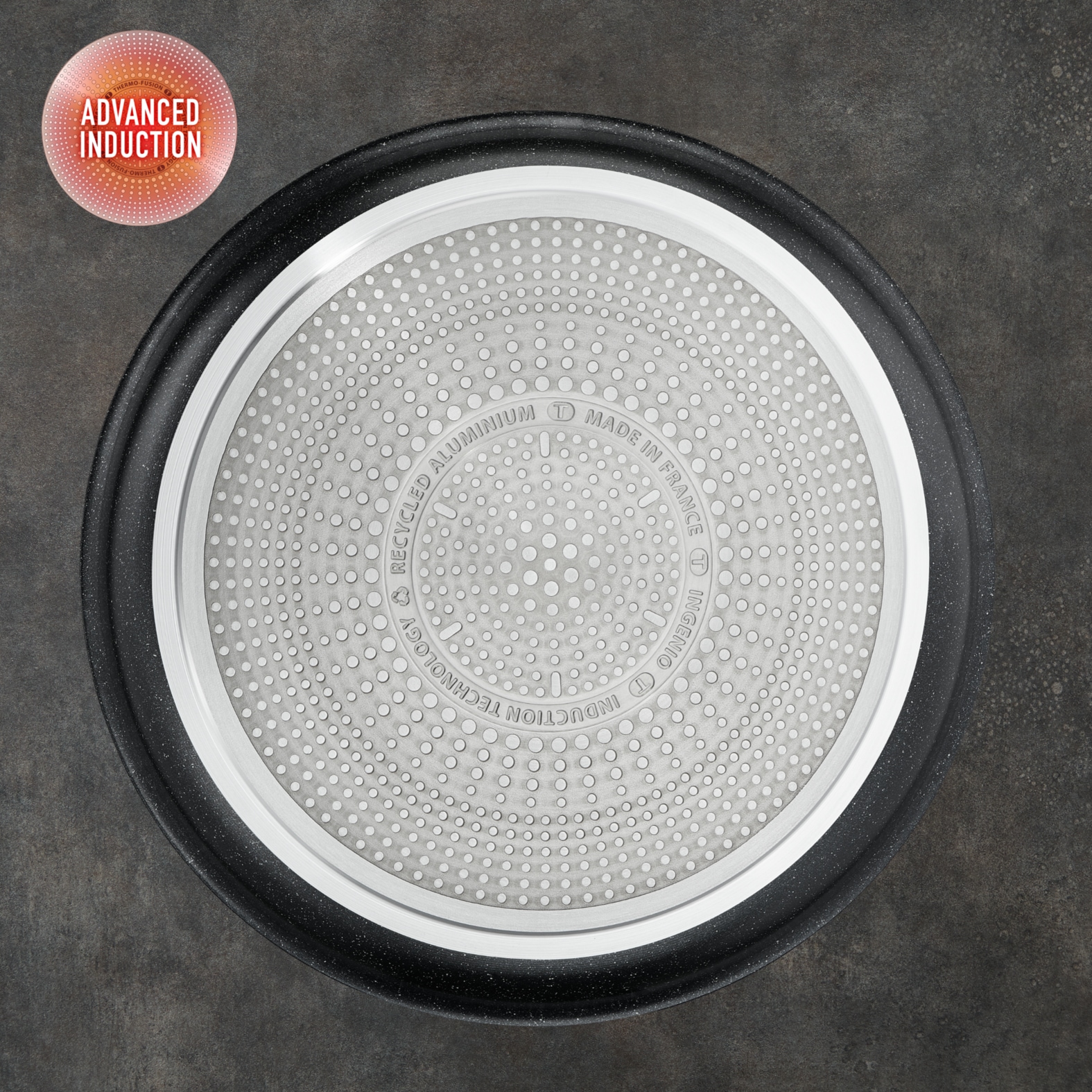 Tefal Topf-Set »Ingenio Black Stone, Kasserollenset abnehmbarer Griff, stapelbar« Set, 3x Stielkasserollen Ø 16/18/20 cm, 1x abnehmbarer Griff, 4 Stk. tlg. Aluminium