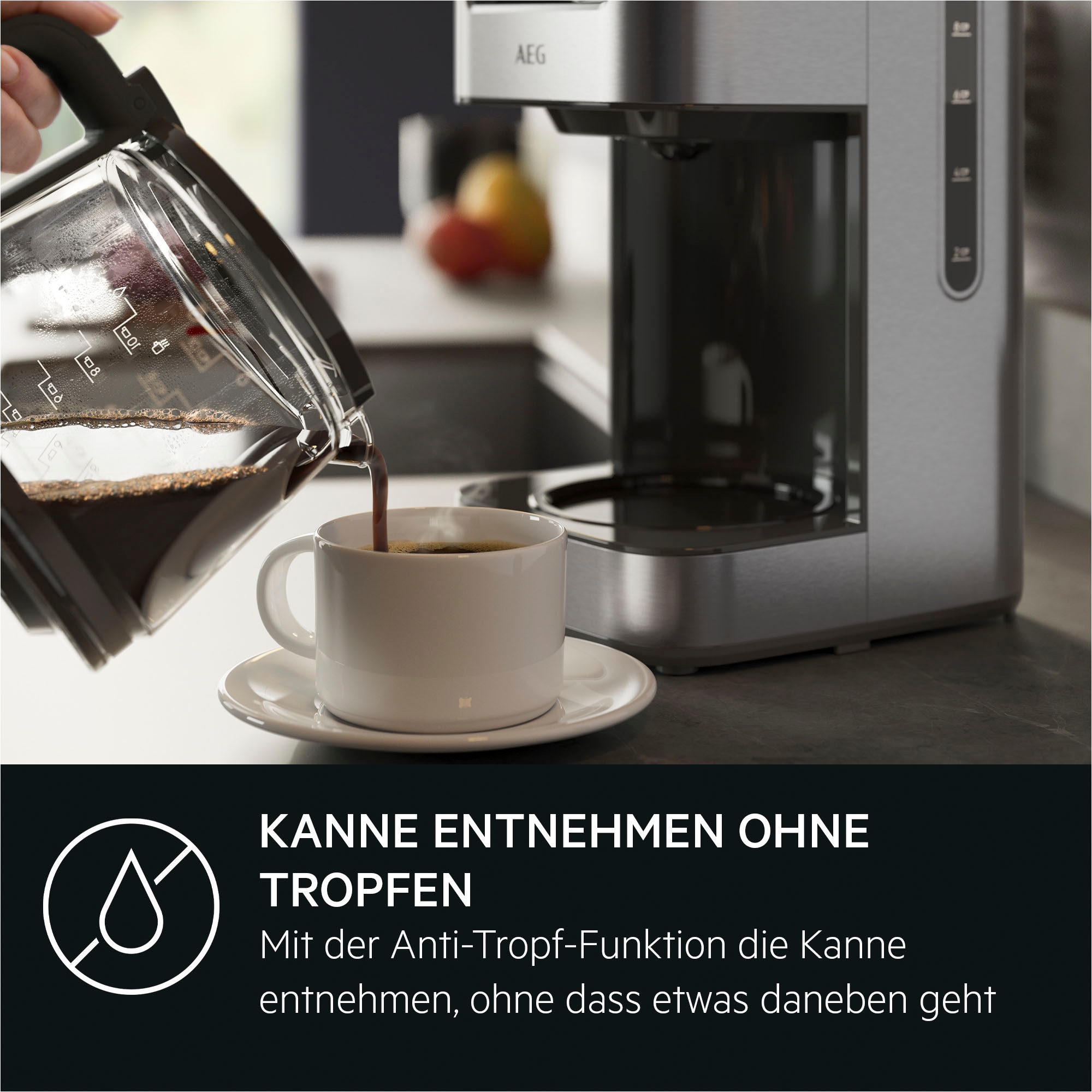 AEG Filterkaffeemaschine »Gourmet 6 CM5-1-6ST«, 1,25 l Kaffeekanne, Korbfilter, 1x4