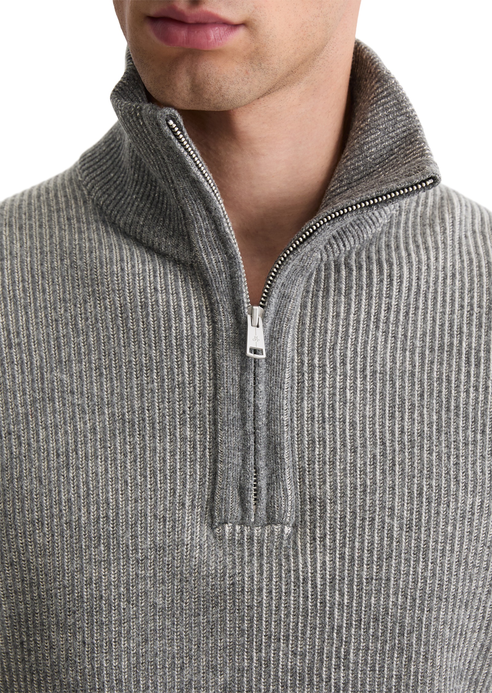 Marc O'Polo Troyer Stehkragen, regular fit, Bi-Color-Look