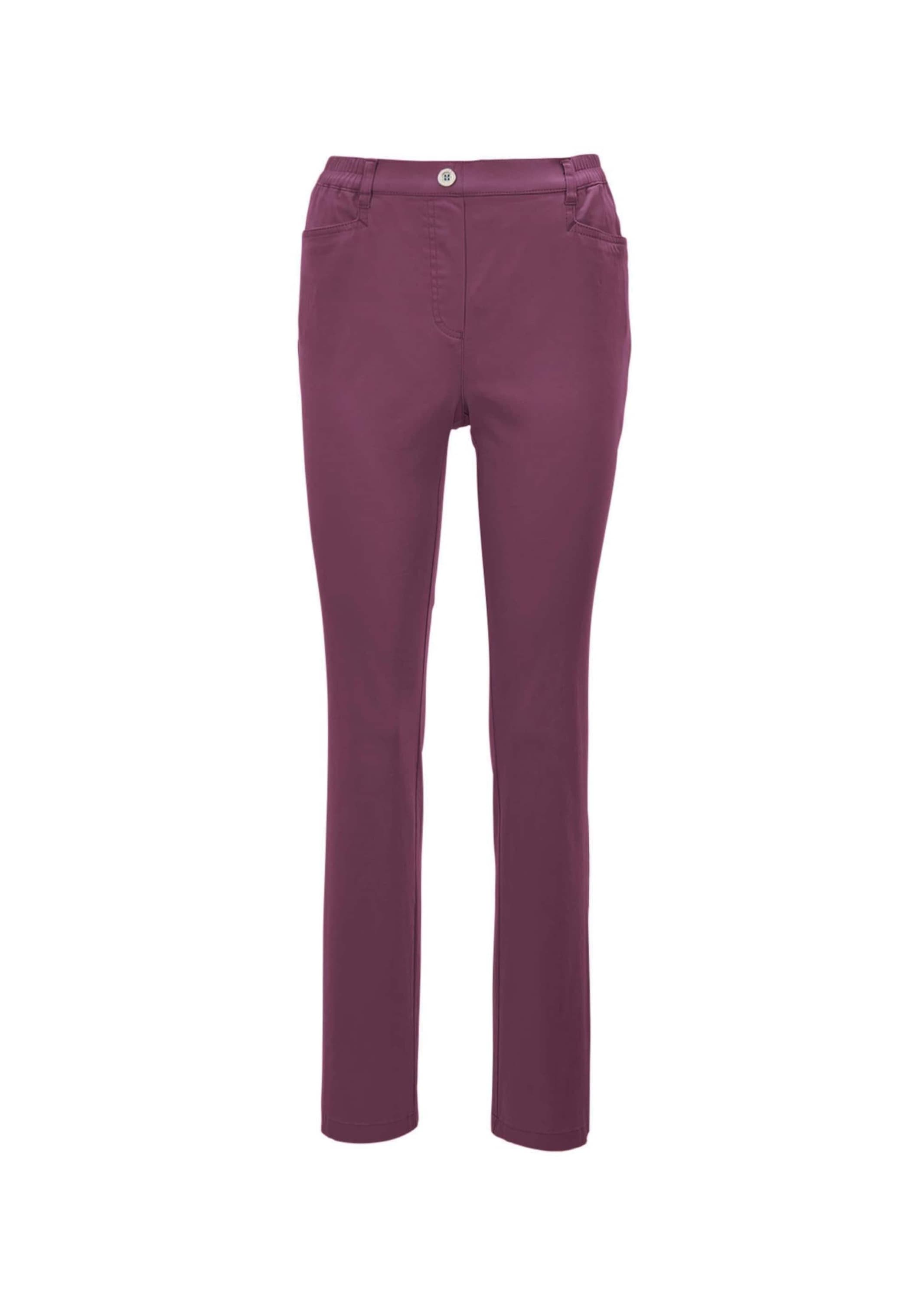 GOLDNER, Damen, Schlupfhose »Leichte Baumwollschlupfhose MARTHA«, aubergine, N-Gr, 42 - N-Gr, aubergine, Sportiver Schnitt