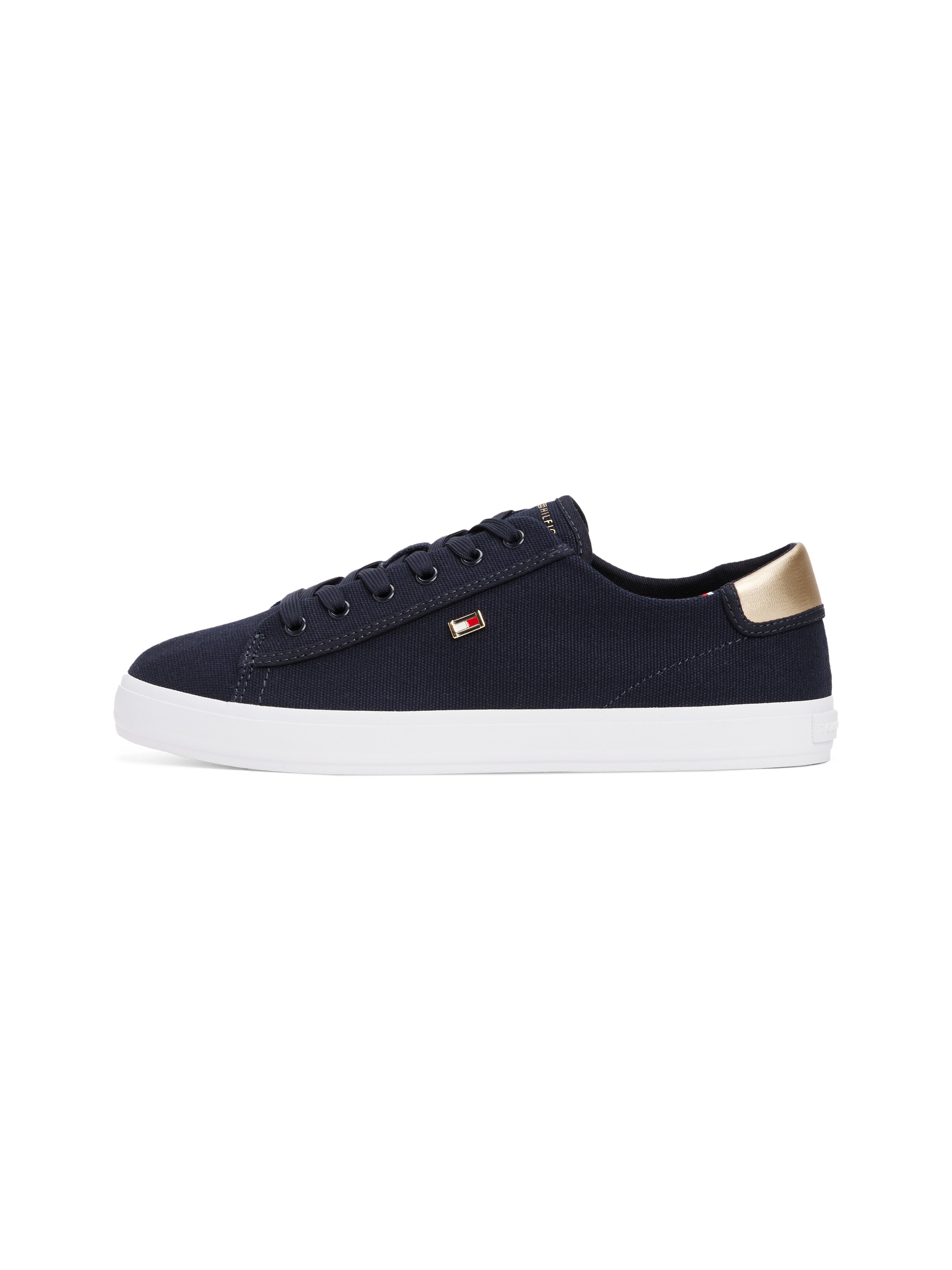 Tommy Hilfiger Plateausneaker »VULC CANVAS LACE UP SNEAKER«, Freizeitschuh, Halbschuh, Schnürschuh, in schmaler Form