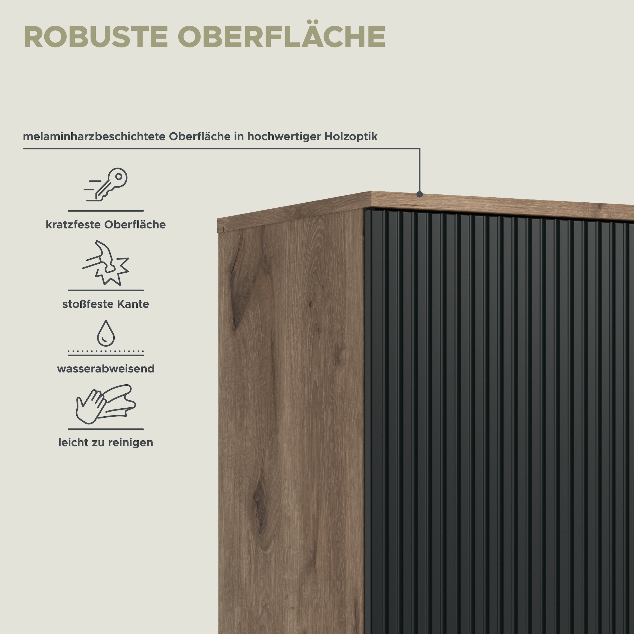 INOSIGN Wohnwand »TREVERK, Breite: 252 cm, hochwertige MDF-Front schwarz tiefzieh« Set, Set, best. aus: 1 Stauraumvitrine, 1 Lowboard, 2 Stk. tlg.
