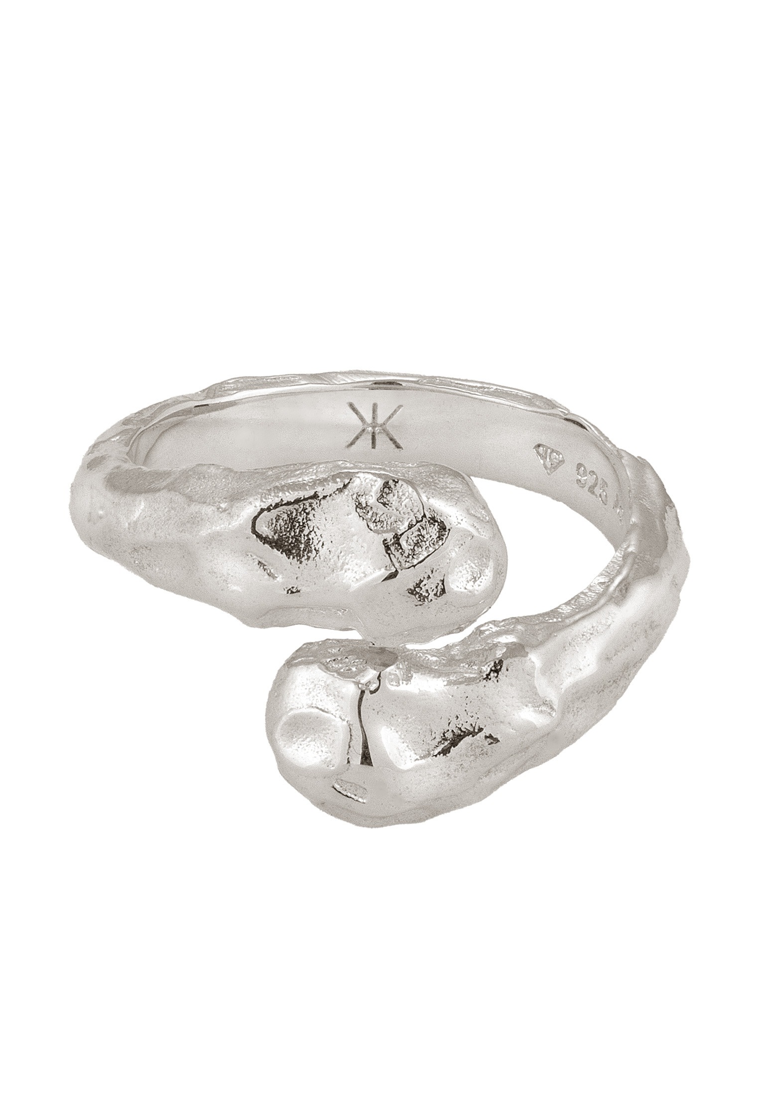 Kuzzoi Silberring »Ring Wickelring Strukturiert 925 Sterling Silber«