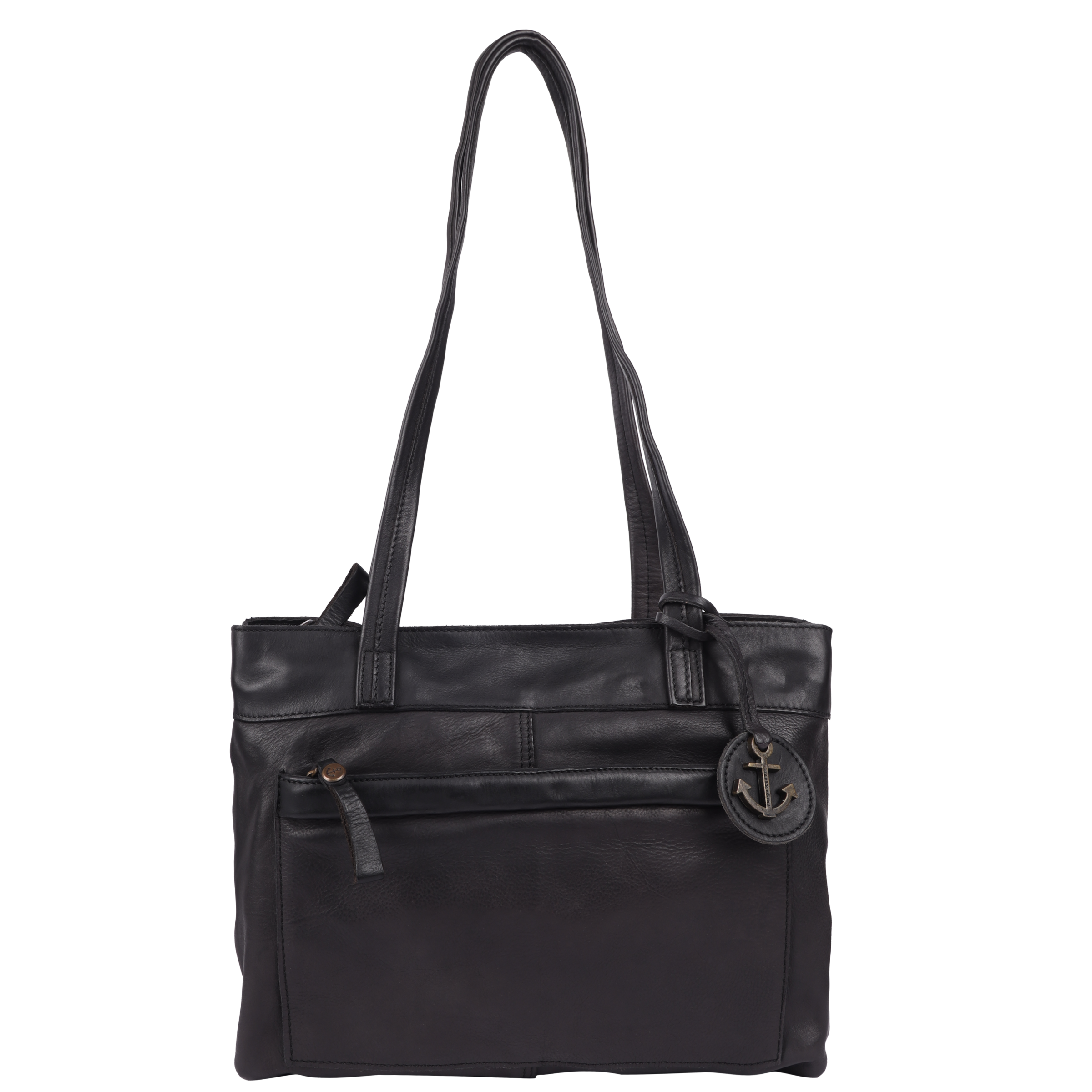 HARBOUR 2nd, Damen, Shopper »Zea« Damen Henkeltasche, Schultertasche, Handtasche mit Logodruck, ash, ash, Aus hochwertigem Rindsleder