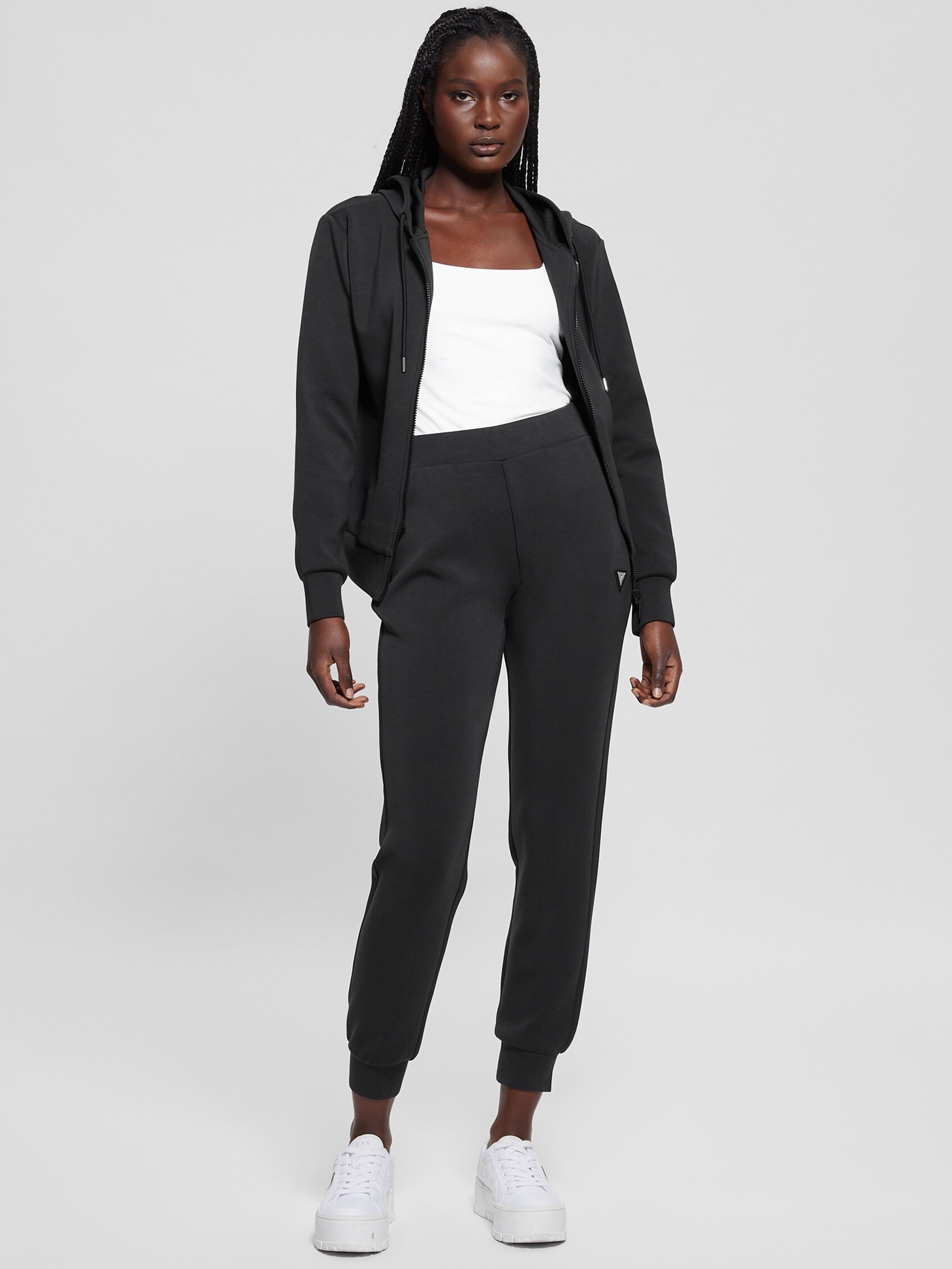 Guess Jogginghose »OLYMPE LONG PANTS«  in Scuba-Qualität, Logo-Patch