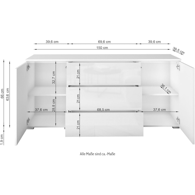 INOSIGN Sideboard »Vera«, Breite 150 cm online bei UNIVERSAL