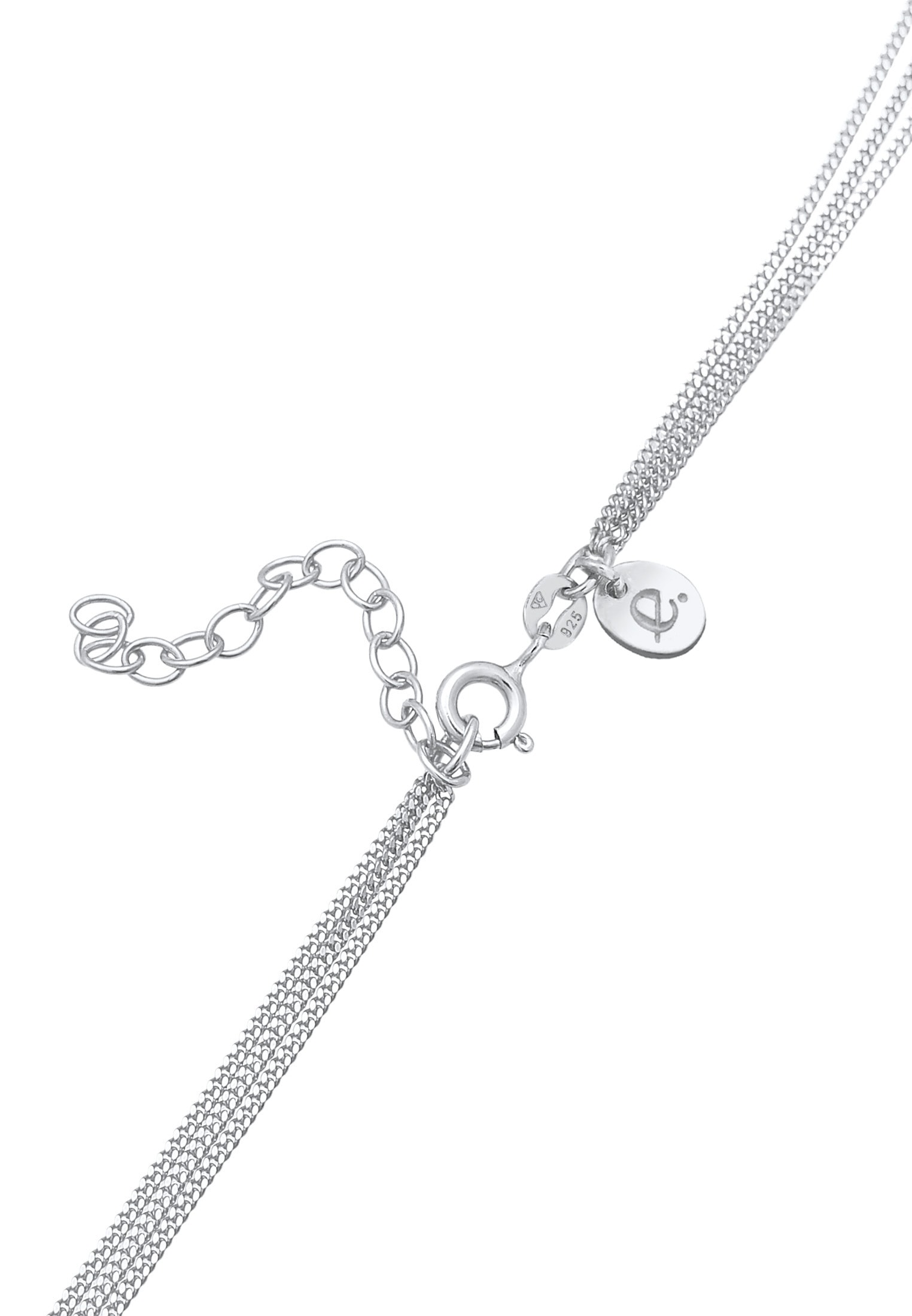 Elli Premium Choker »Halskette Choker Layer Edelstein Solitär Anhänger 925 Silber«