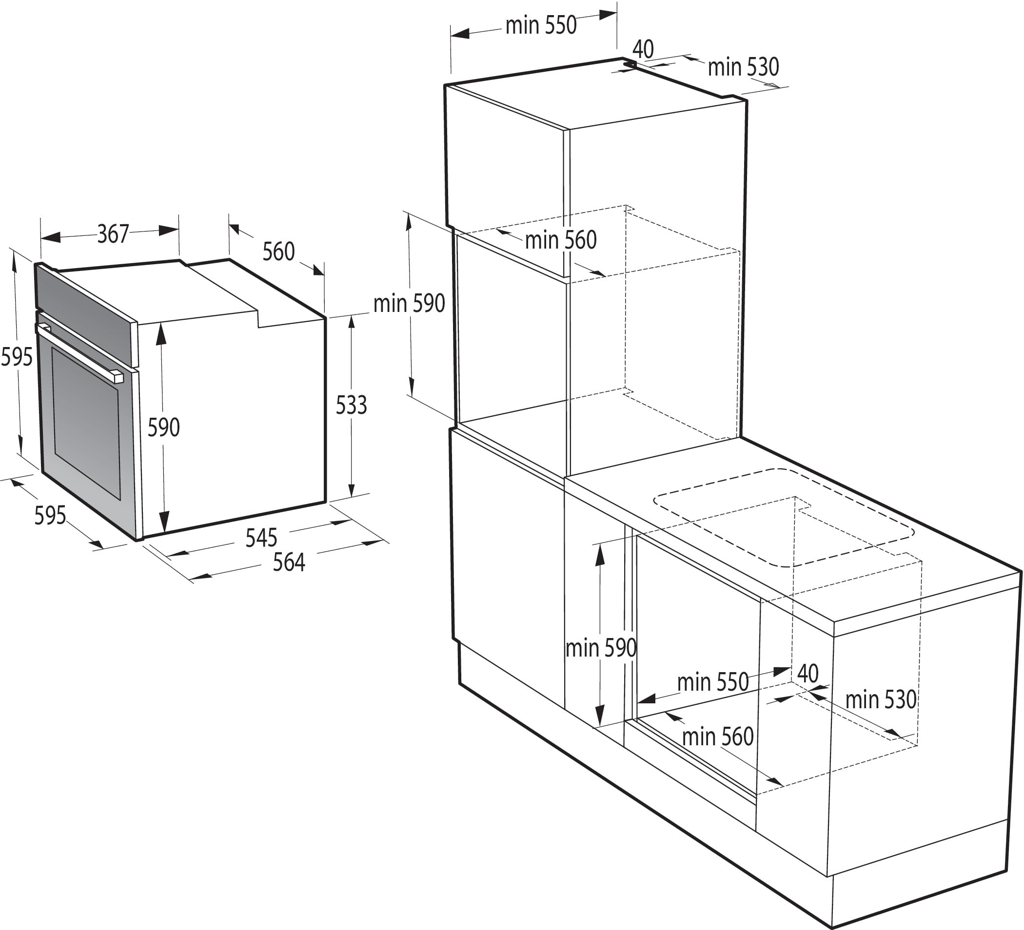 GORENJE Backofen-Set »Pacific Backofen-Set Basic Induktion 2021«, Pacific Backofen-Set Basic Induktion 2021, mit 1-fach-Teleskopauszug, Aqua Clean, (Set, 2 St.), AirFry Backofen & Induktionskochfeld