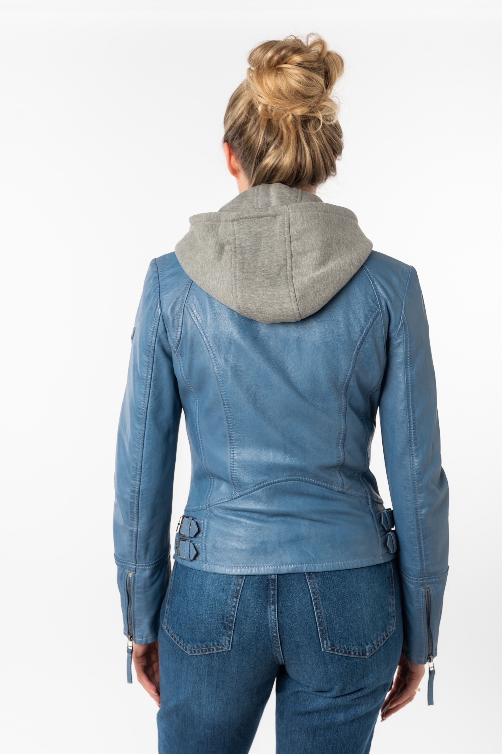 Mauritius Lederjacke »NOLA«, mit Kapuze, Two-in-One Style - mit abnehmbarer Jersey-Kapuze