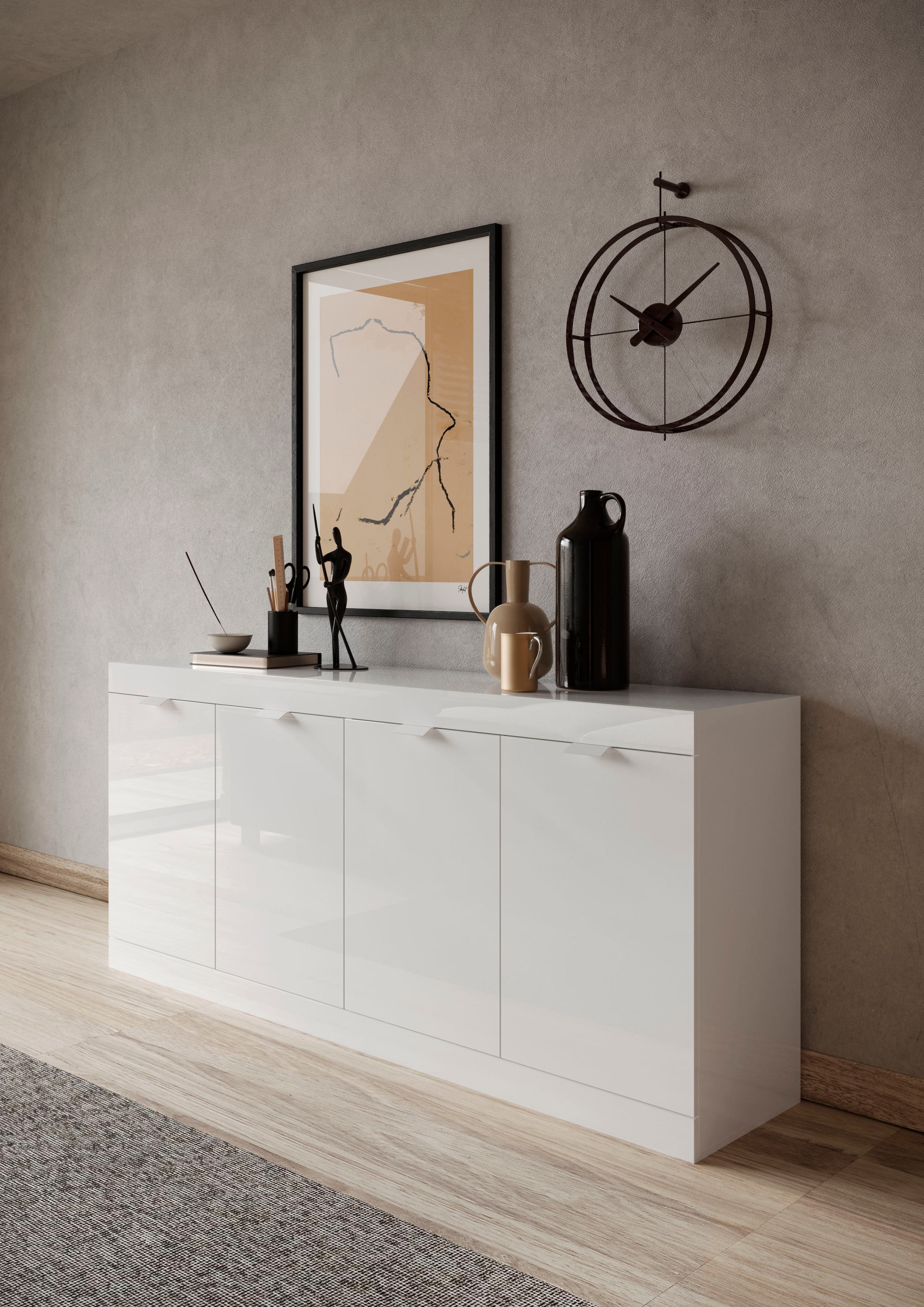 LC Sideboard »Slim«, Breite 181 cm, weiß Hochglanz Lack