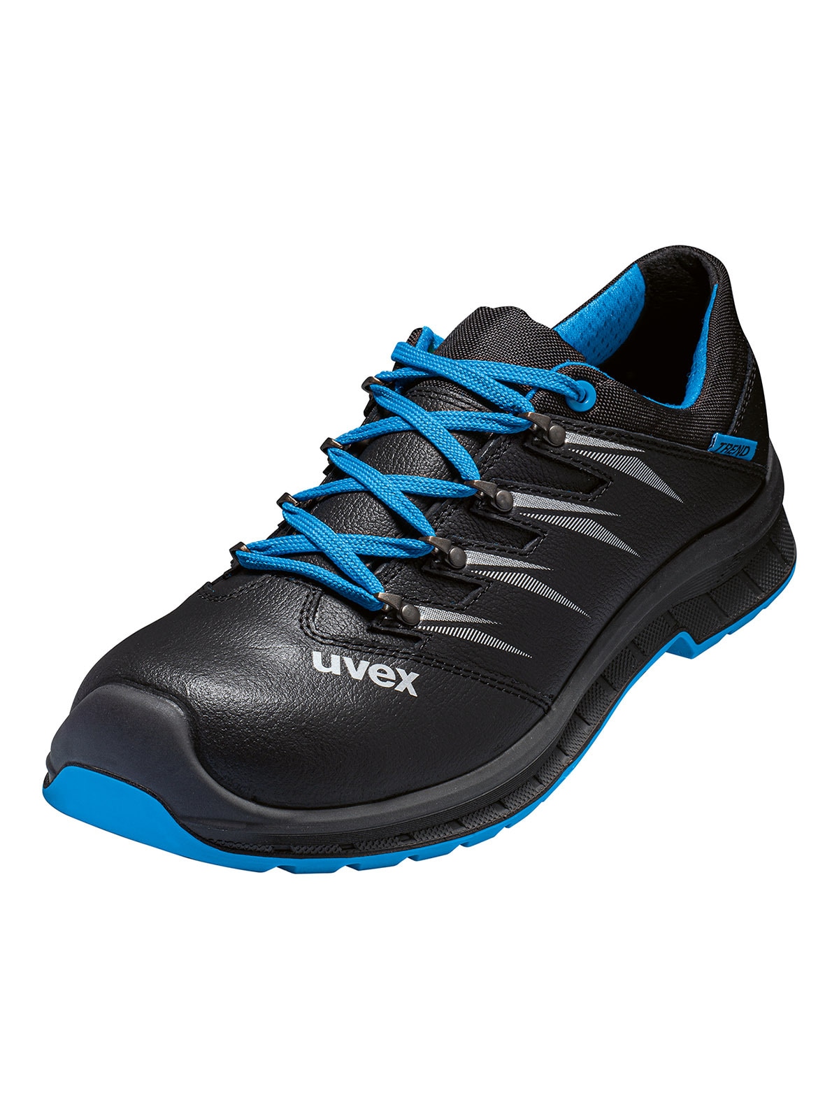 Uvex, Unisex, Sicherheitsschuh »Sicherheitsschuhe uvex 2 trend Halbschuh S3 SR«, schwarz/blau, 49, schwarz/blau, gute Dämpfung