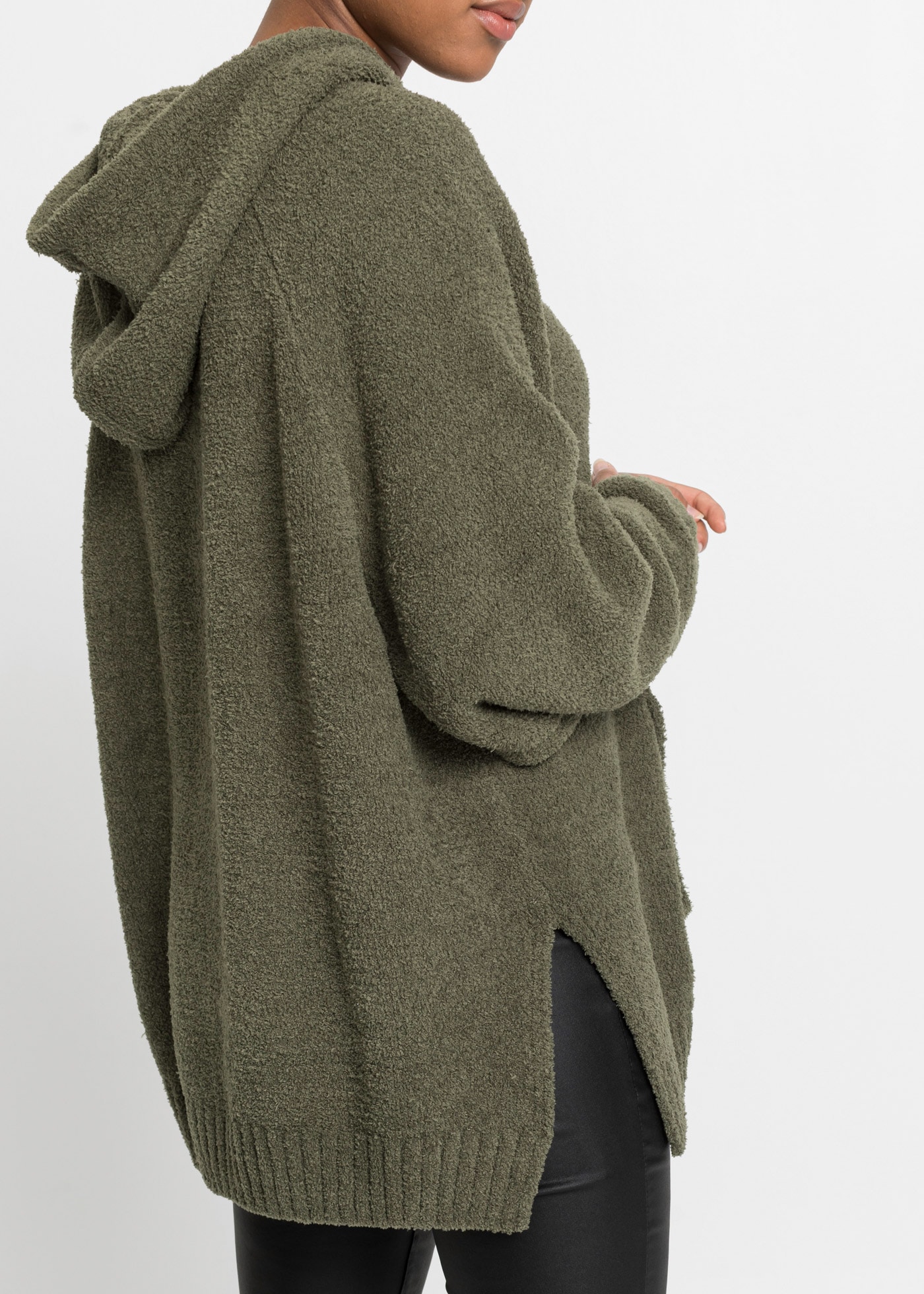 bonprix Strickpullover Kapuzenpullover in Teddy-Fleece