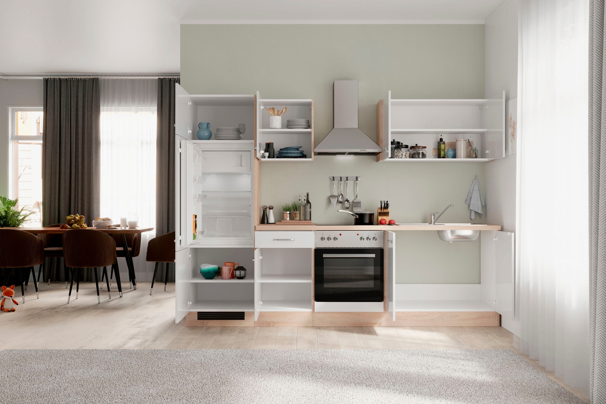 Flex-Well Küchenzeile »Florenz« wahlweise mit E-Geräten, Gesamtbreite 270 cm