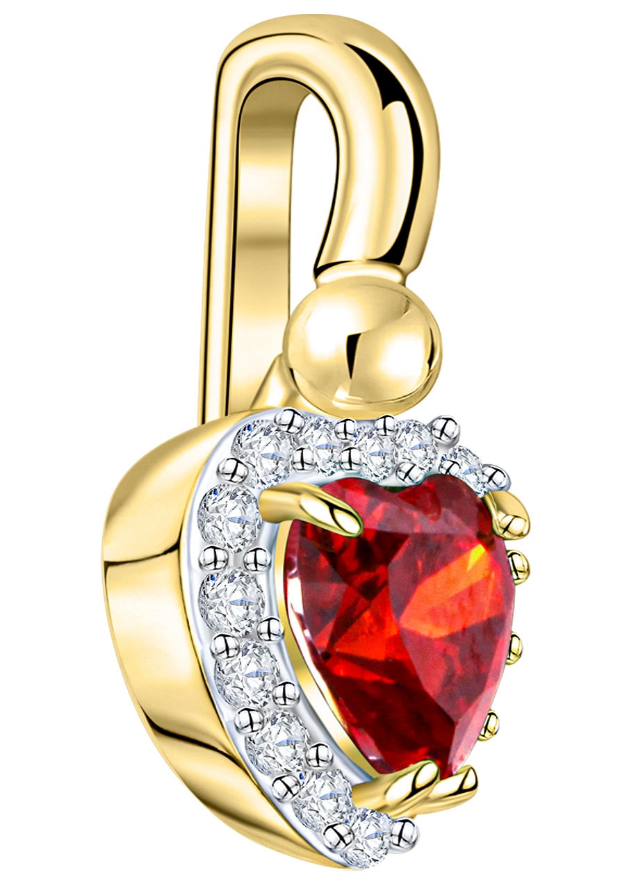 Firetti Herzanhänger »Schmuck Geschenk Gold 375 Halsschmuck Anhänger Herz«, mit Zirkonia (synth.)