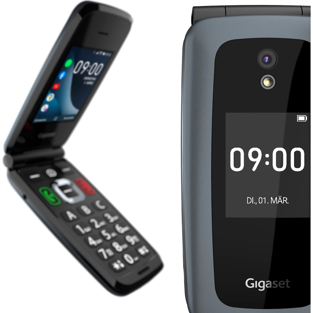 Gigaset Klapphandy »GL7«, Titanium-grey, 7,3 cm/2,8 Zoll, 4 GB Speicherplatz, 2 MP Kamera