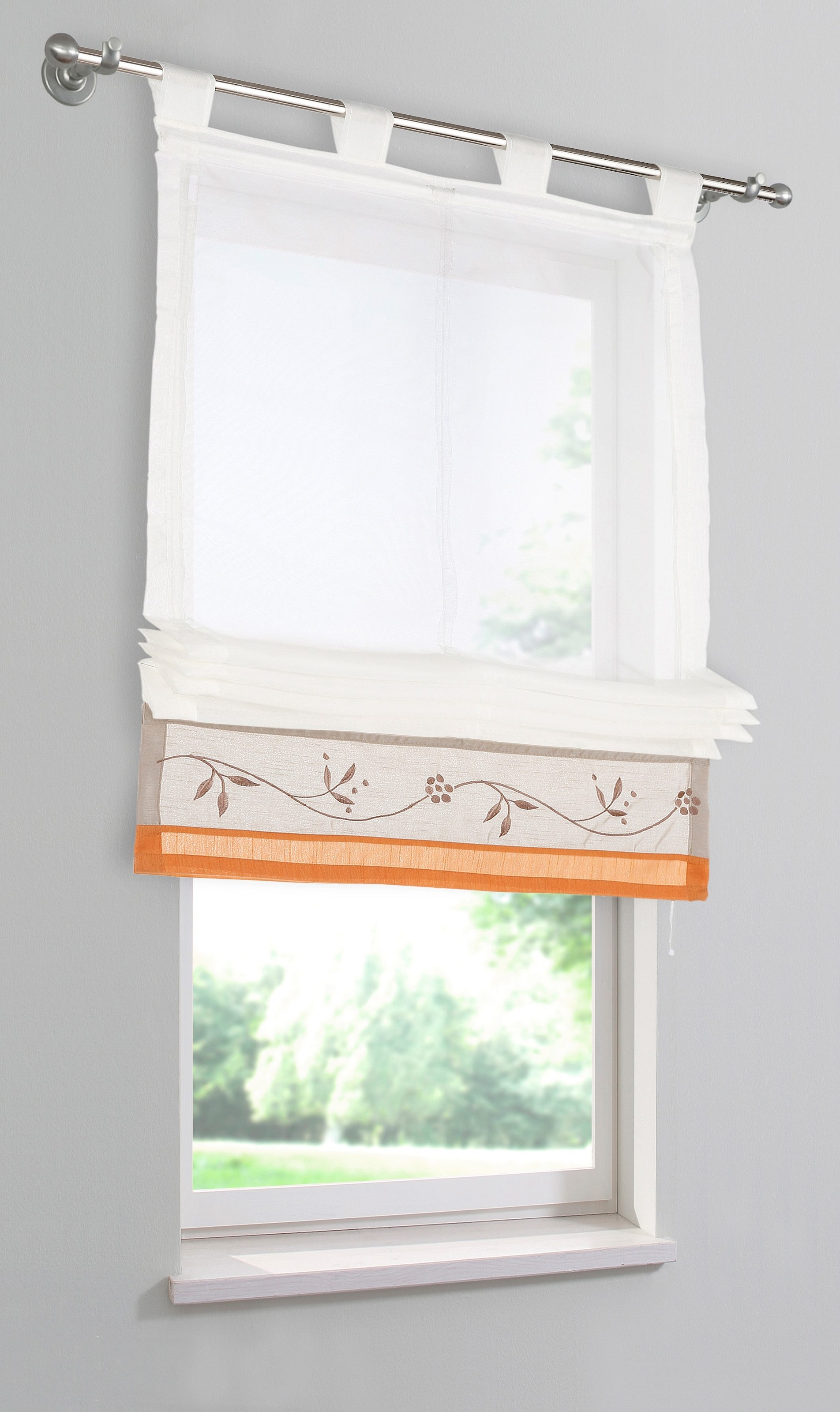 my home Raffrollo »Sorel«, kaufen online Transparent, mit Schlaufen, Bestickt, Polyester