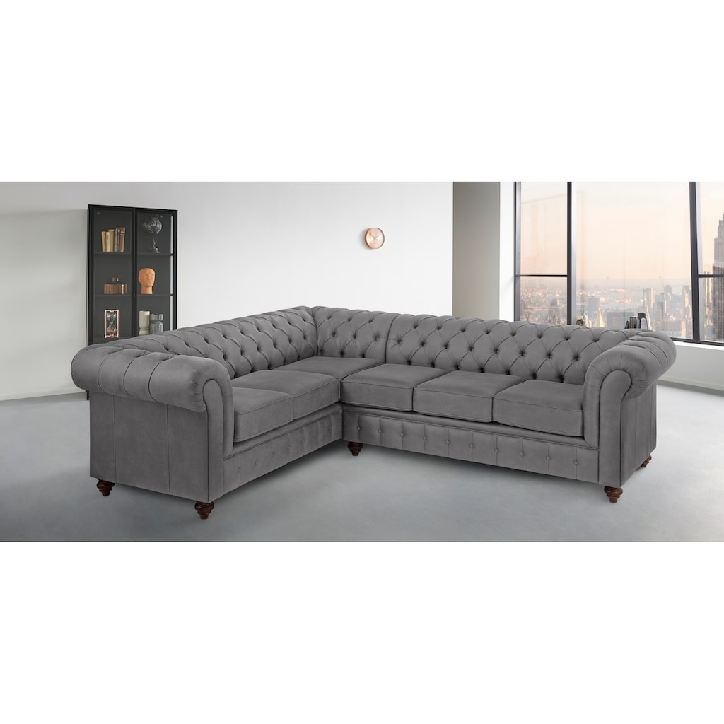 Home affaire Chesterfield-Sofa »Chesterfield Ecksofa, auch in Leder L-Form«