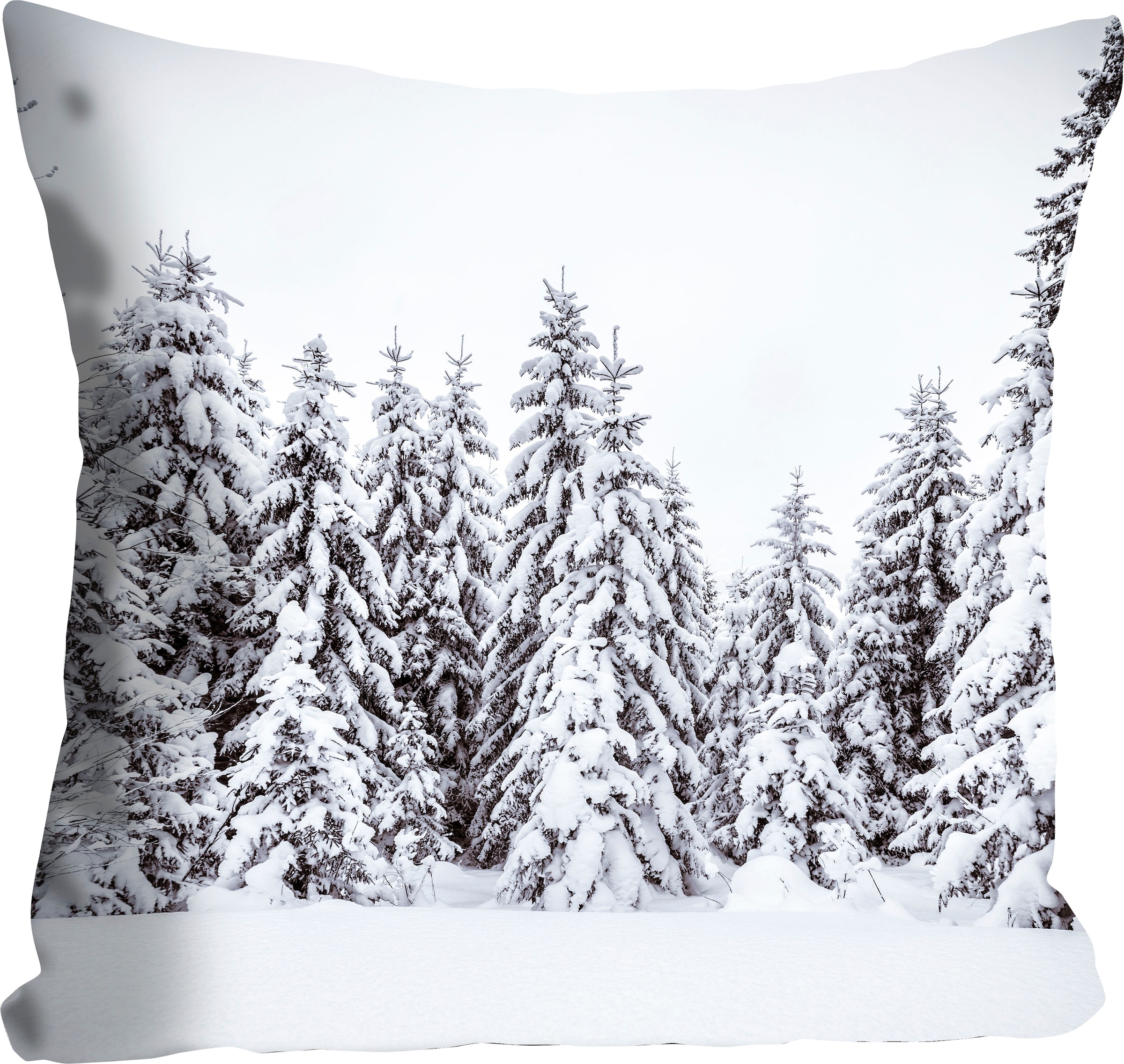 queence Dekokissen »Wood«, mit einem Wald voller Tannen