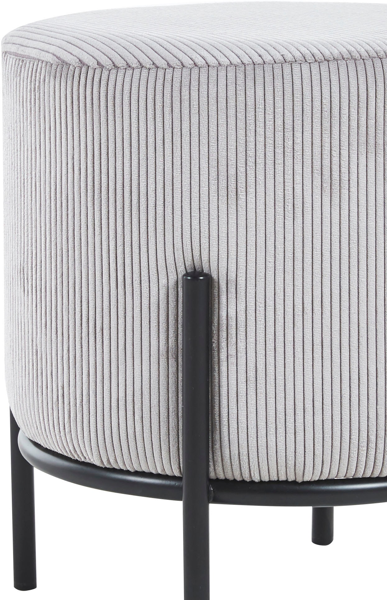 SalesFever Polsterhocker, mit Design-Gestell aus schwarzem Metall