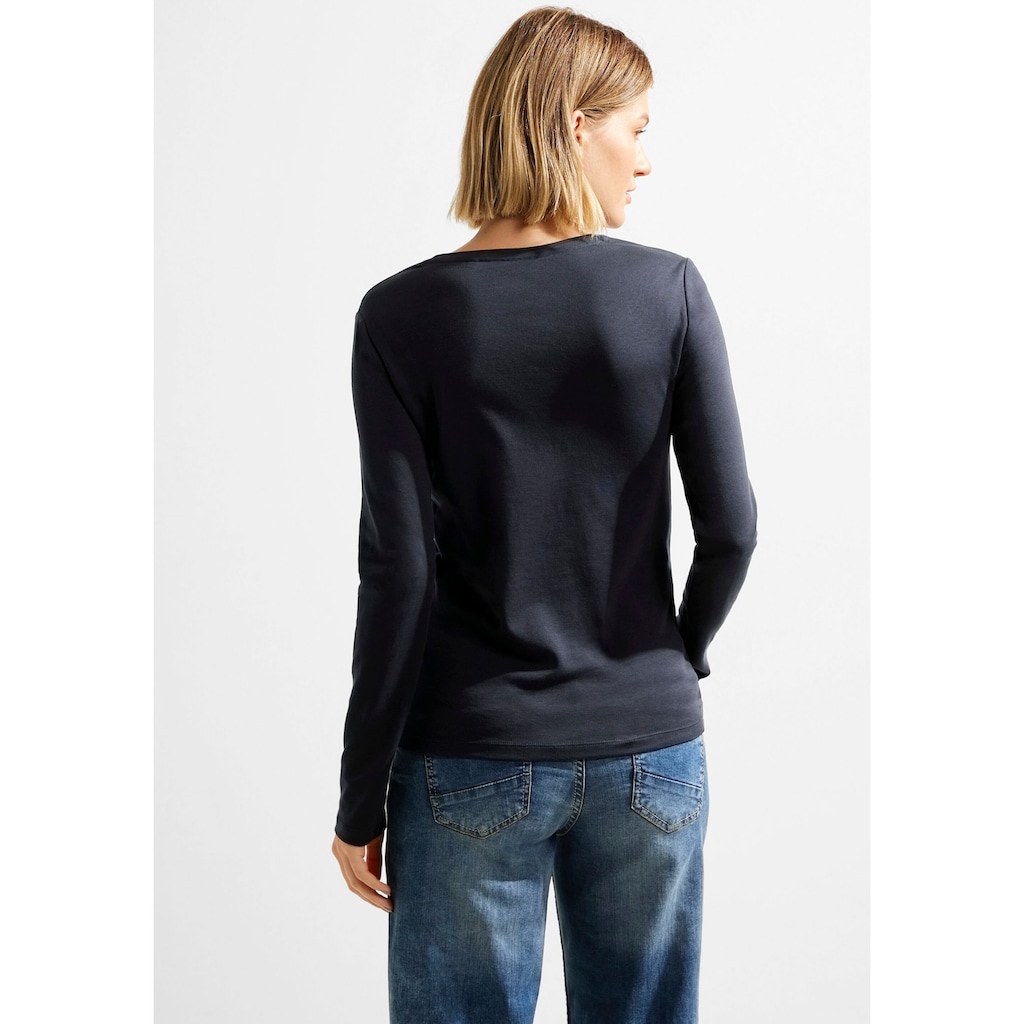 Cecil Langarmshirt »Basic Langarmshirt Pia«, in Unifarbe