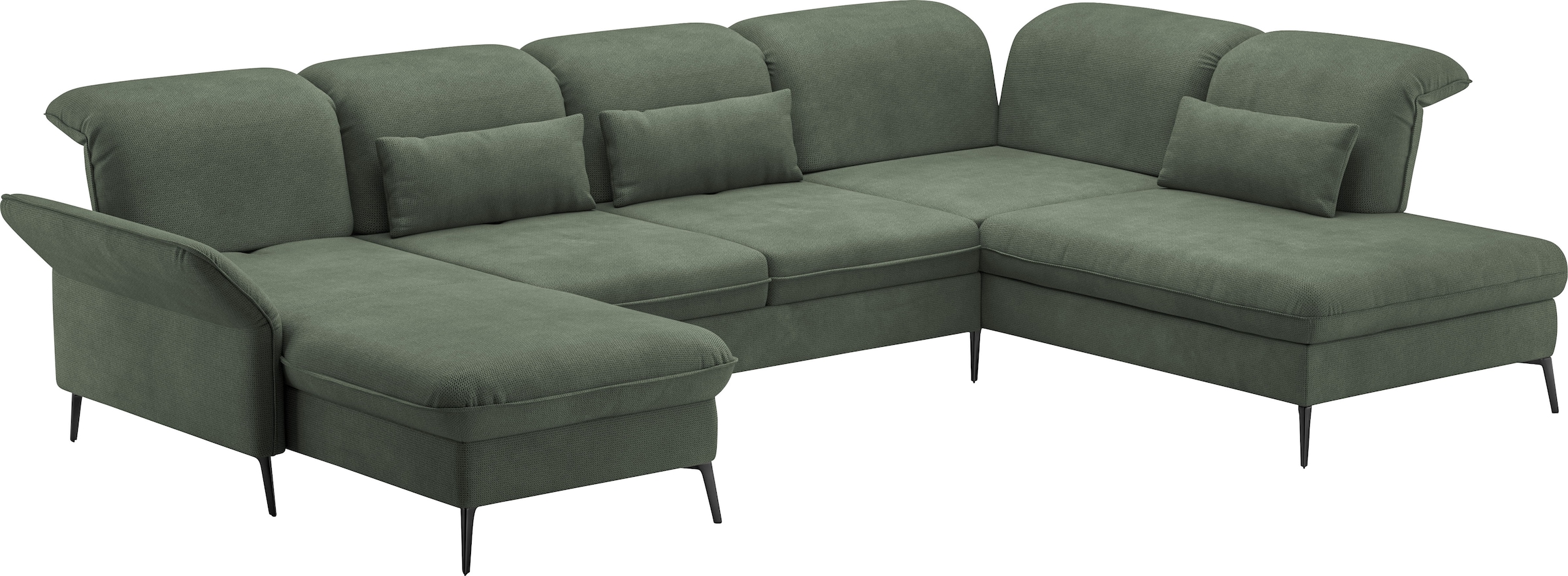 sit&more Wohnlandschaft »Emely, inkl. Sitztiefenverstellung«, wahlweise mit Bettfunktion,Bettkasten,Kopf- & Armteilverstellung