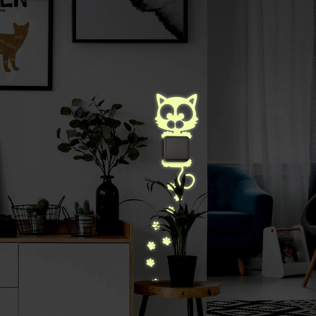 (1 Rechnung Wall-Art Wandtattoo Leuchtsticker«, Katze auf »Lichtschalter St.) bestellen