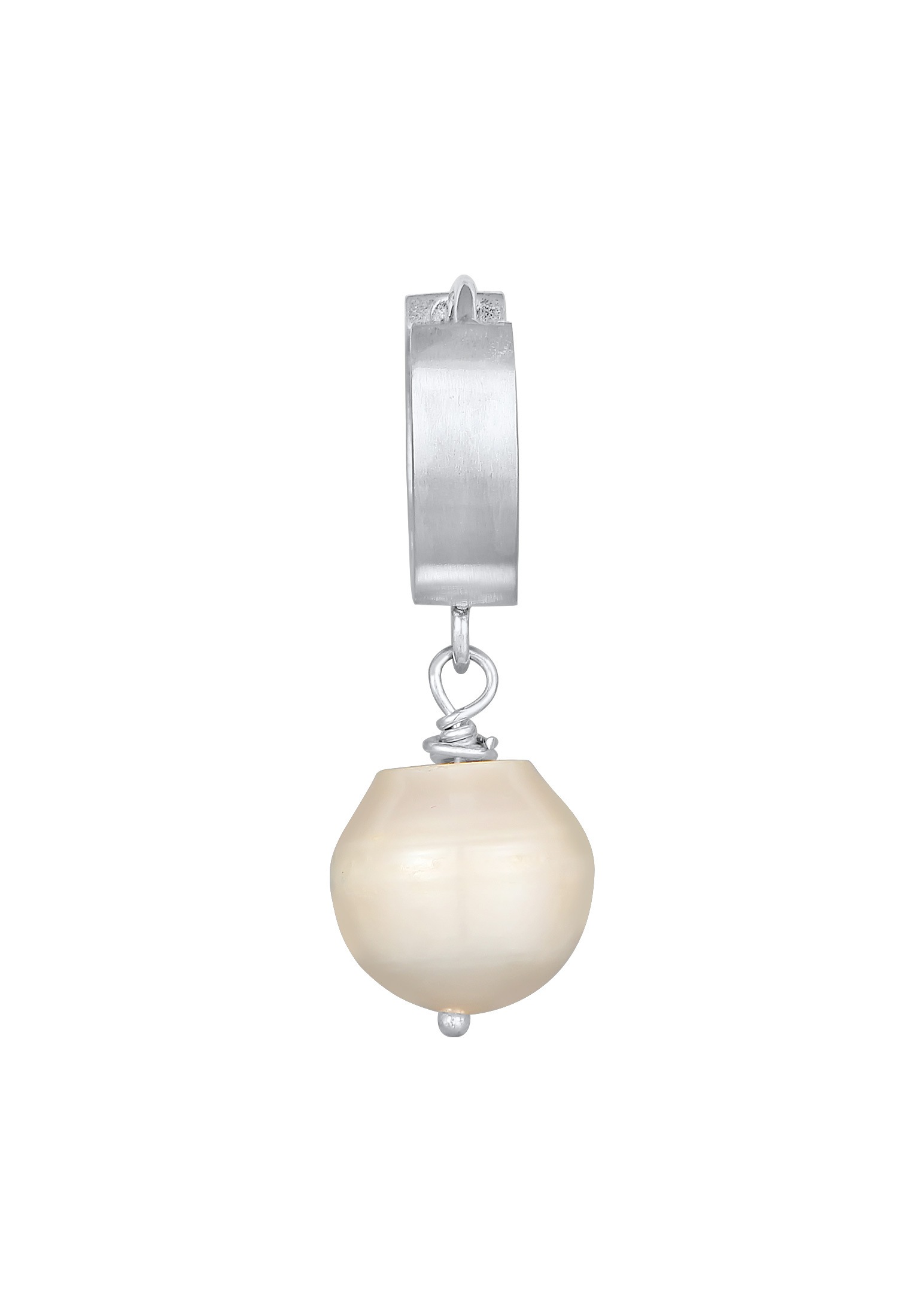 Kuzzoi Paar Creolen »Ohrringe Herren Single Creole mit Perle 925 Sterling Silber«